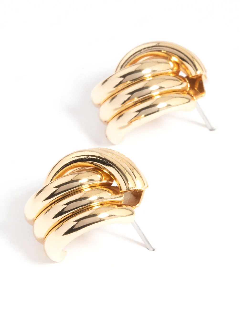 Gold Plated Knotted Stud Earrings