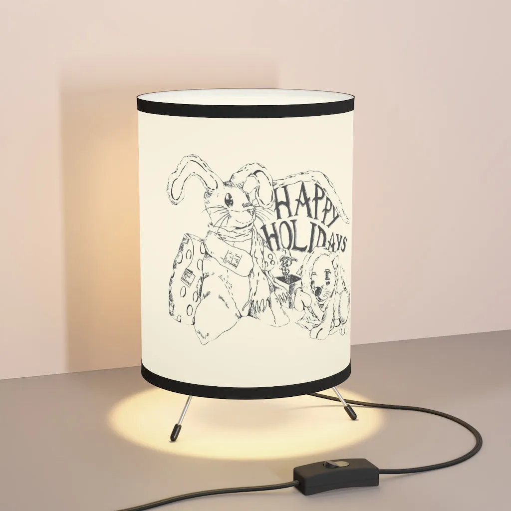 Happy Holiday's Tripod Lamp with High-Res Printed Shade, US/CA plug