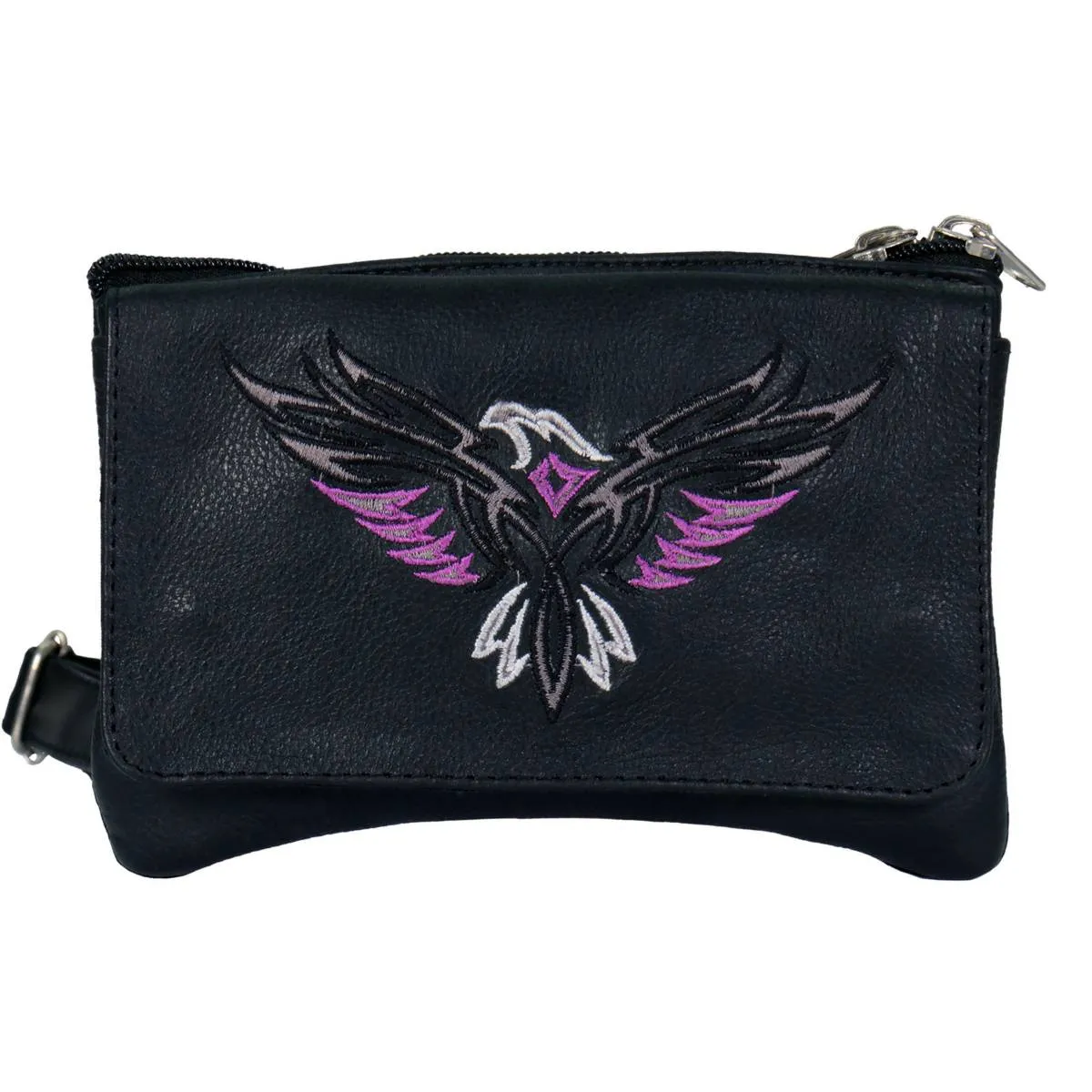 Hot Leathers CPE2006 Tribal Eagle Embroidered Ladies Clip Pouch Purse-8”X5”X1”