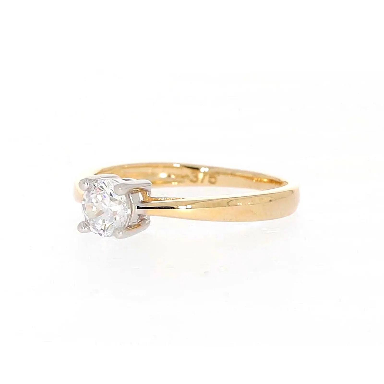 HUSH 9ct Two Tone Gold Round Brilliant Cut with 1/2 CARAT of Diamond Simulants Ring