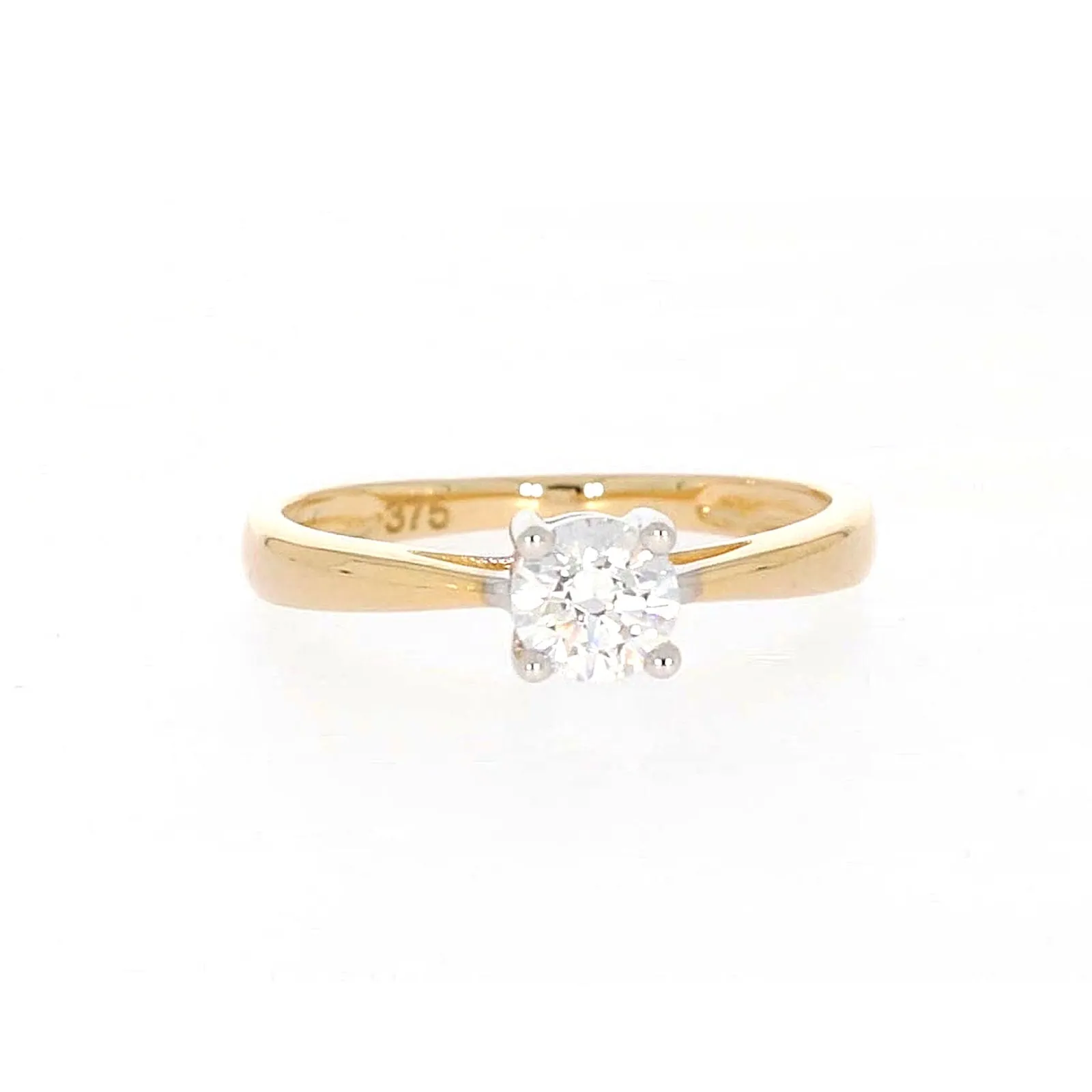 HUSH 9ct Two Tone Gold Round Brilliant Cut with 1/2 CARAT of Diamond Simulants Ring