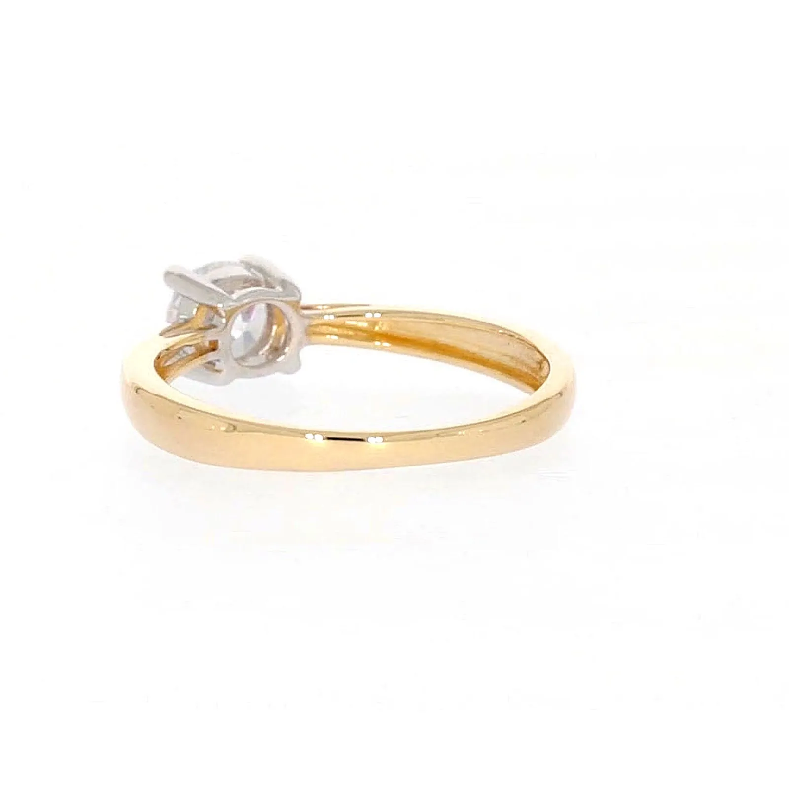 HUSH 9ct Two Tone Gold Round Brilliant Cut with 1/2 CARAT of Diamond Simulants Ring