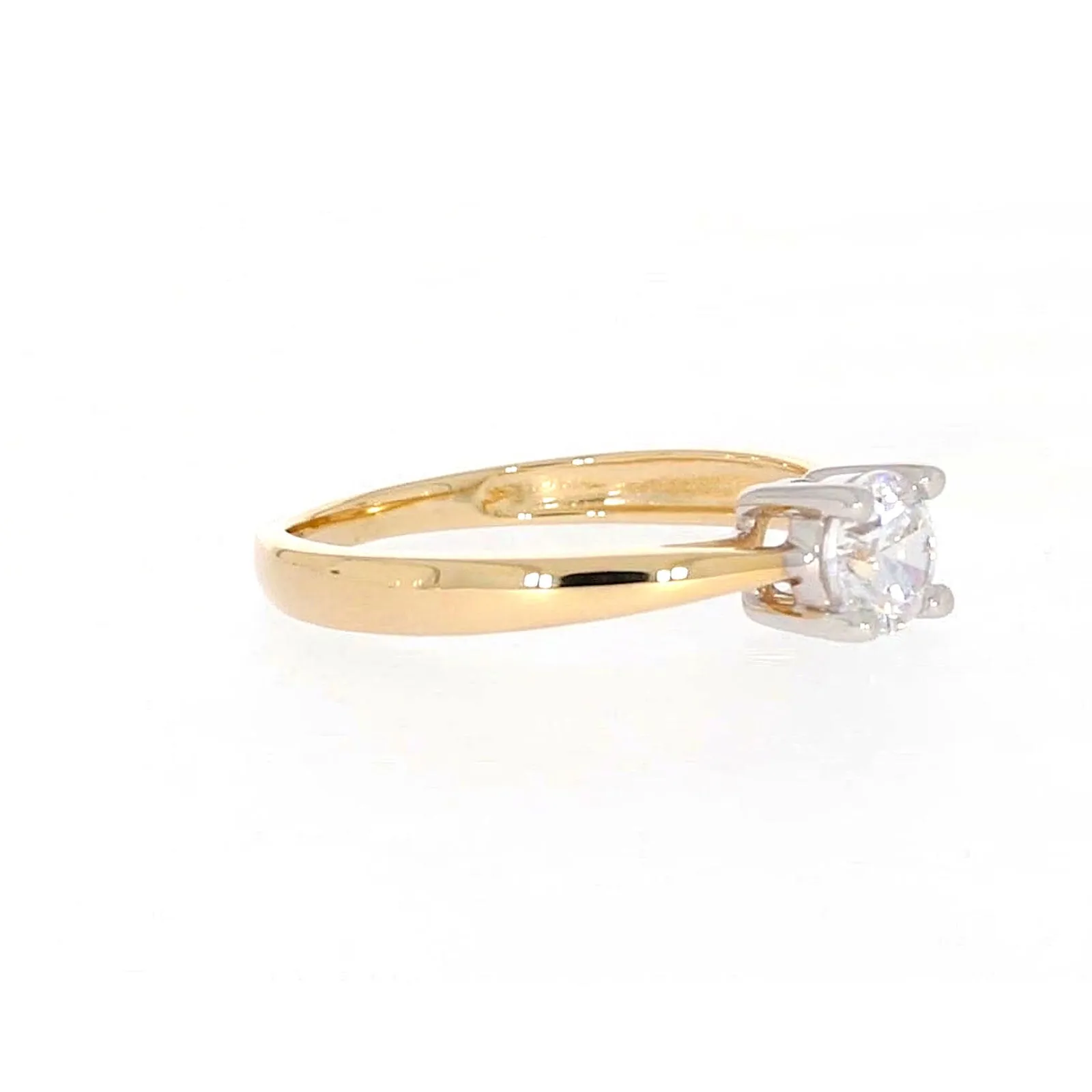 HUSH 9ct Two Tone Gold Round Brilliant Cut with 1/2 CARAT of Diamond Simulants Ring