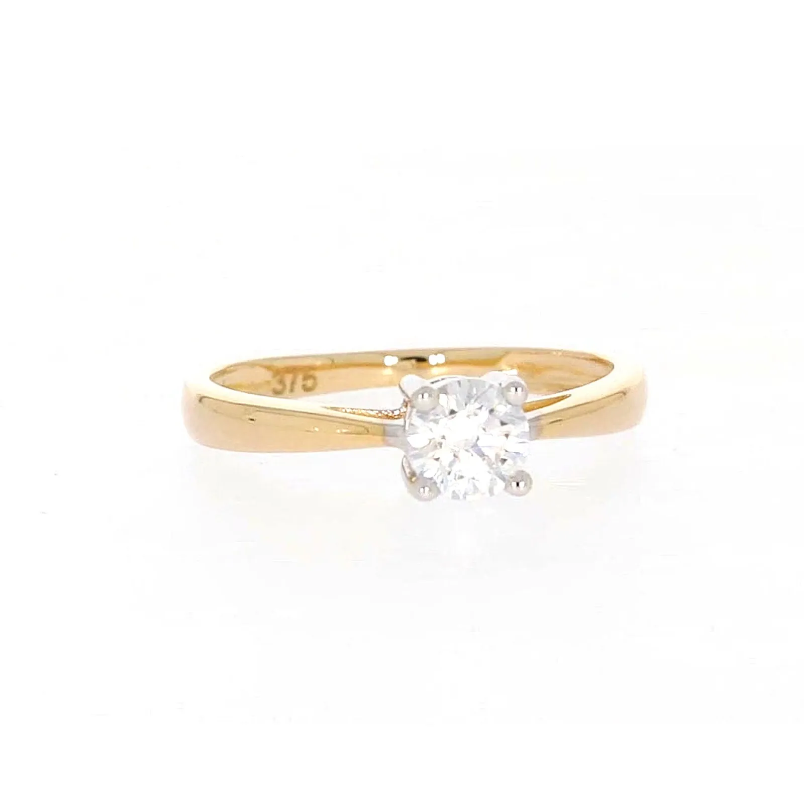 HUSH 9ct Two Tone Gold Round Brilliant Cut with 1/2 CARAT of Diamond Simulants Ring