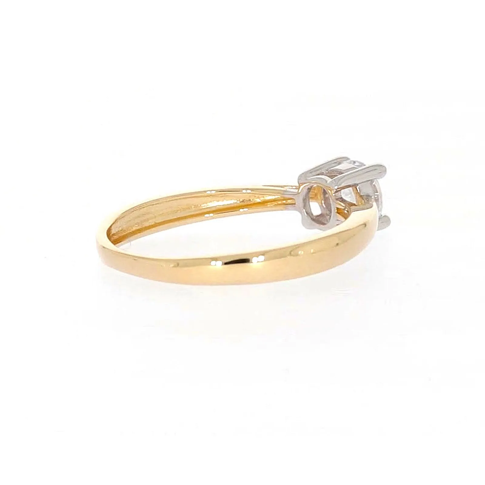 HUSH 9ct Two Tone Gold Round Brilliant Cut with 1/2 CARAT of Diamond Simulants Ring