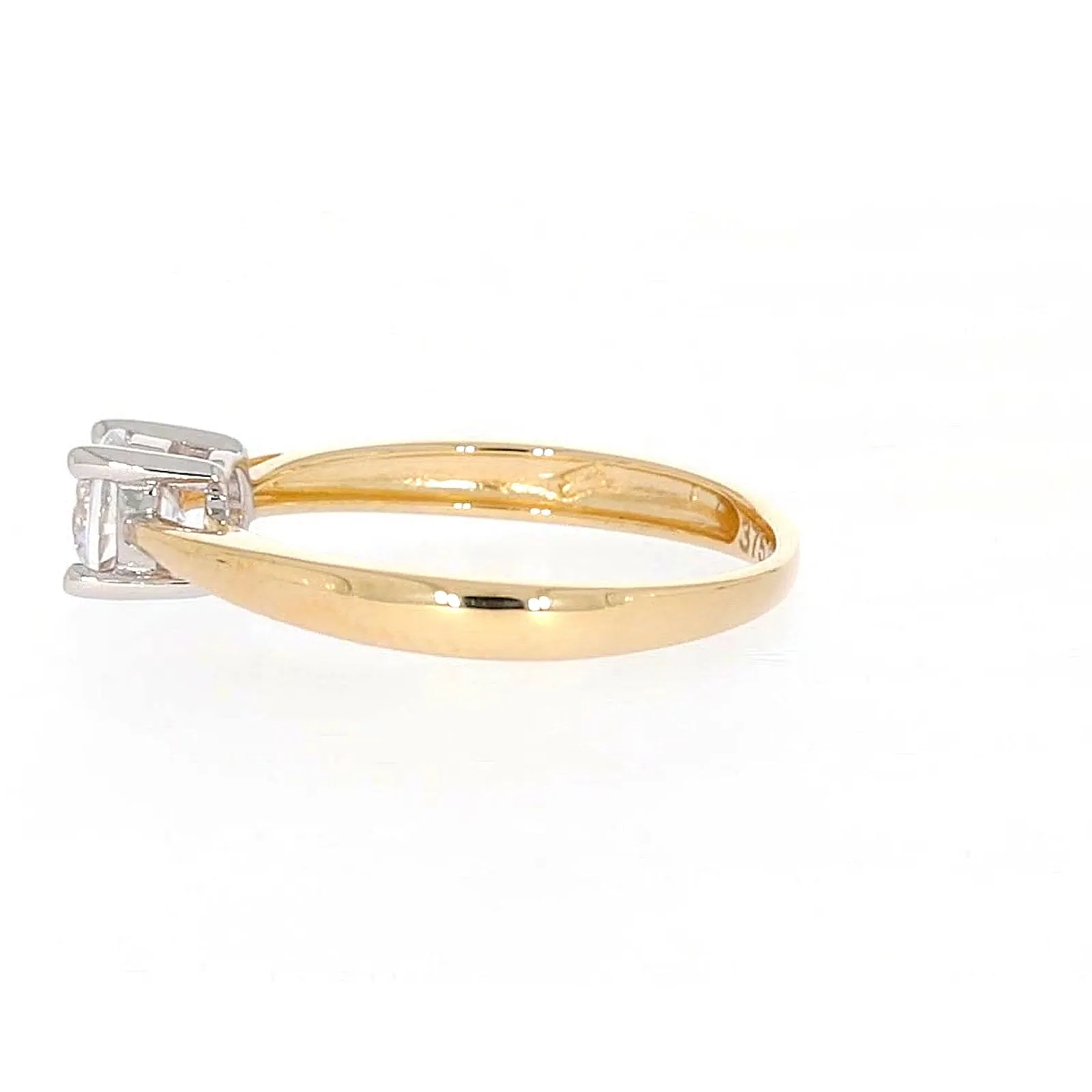 HUSH 9ct Two Tone Gold Round Brilliant Cut with 1/2 CARAT of Diamond Simulants Ring