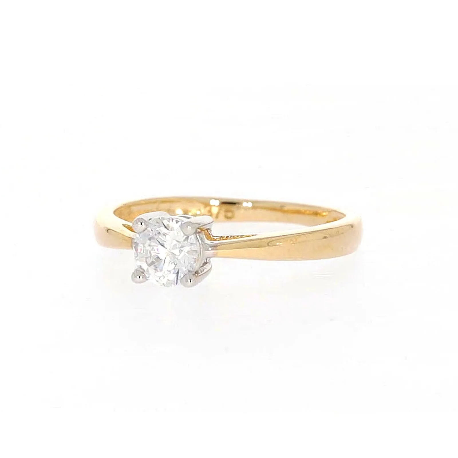 HUSH 9ct Two Tone Gold Round Brilliant Cut with 1/2 CARAT of Diamond Simulants Ring