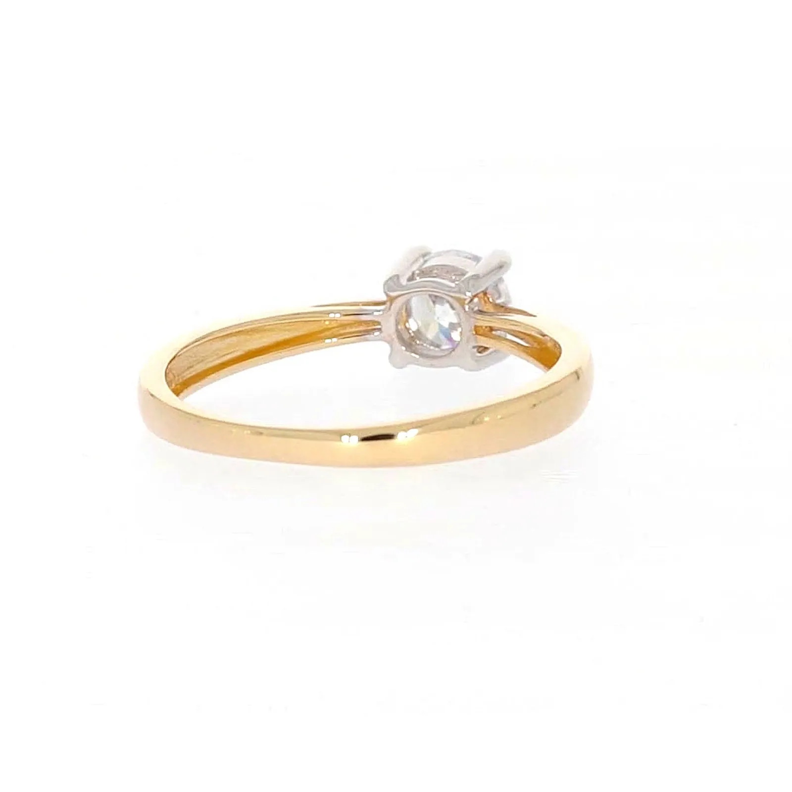 HUSH 9ct Two Tone Gold Round Brilliant Cut with 1/2 CARAT of Diamond Simulants Ring