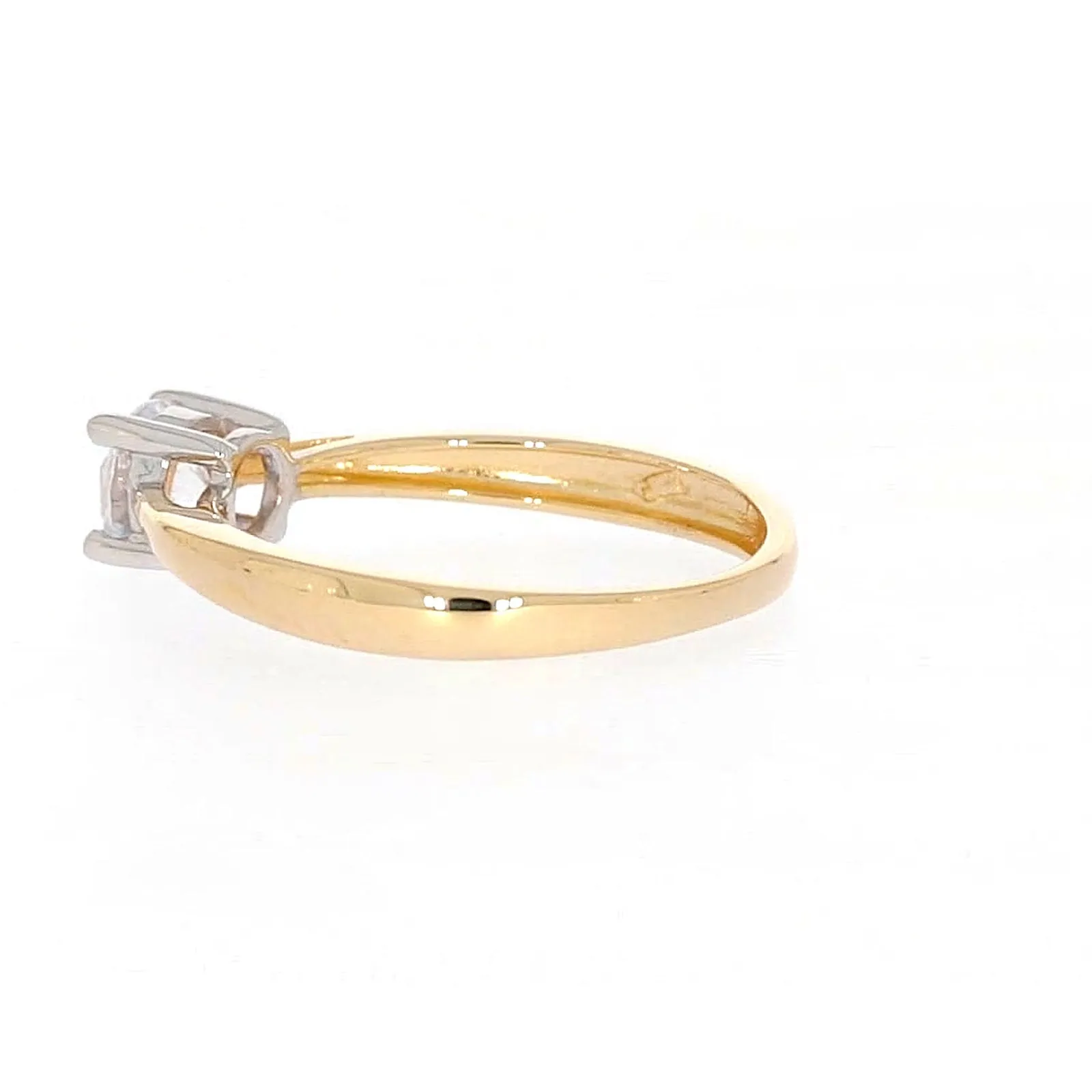 HUSH 9ct Two Tone Gold Round Brilliant Cut with 1/2 CARAT of Diamond Simulants Ring