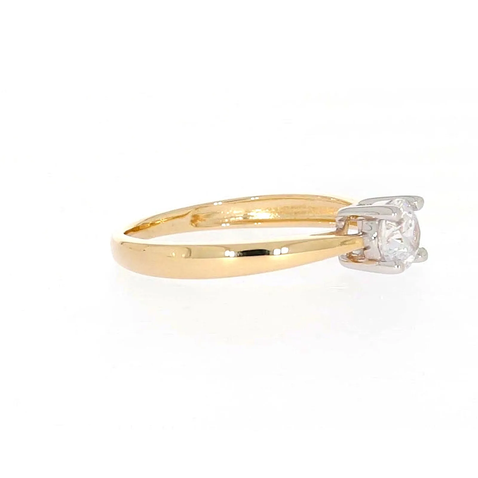 HUSH 9ct Two Tone Gold Round Brilliant Cut with 1/2 CARAT of Diamond Simulants Ring