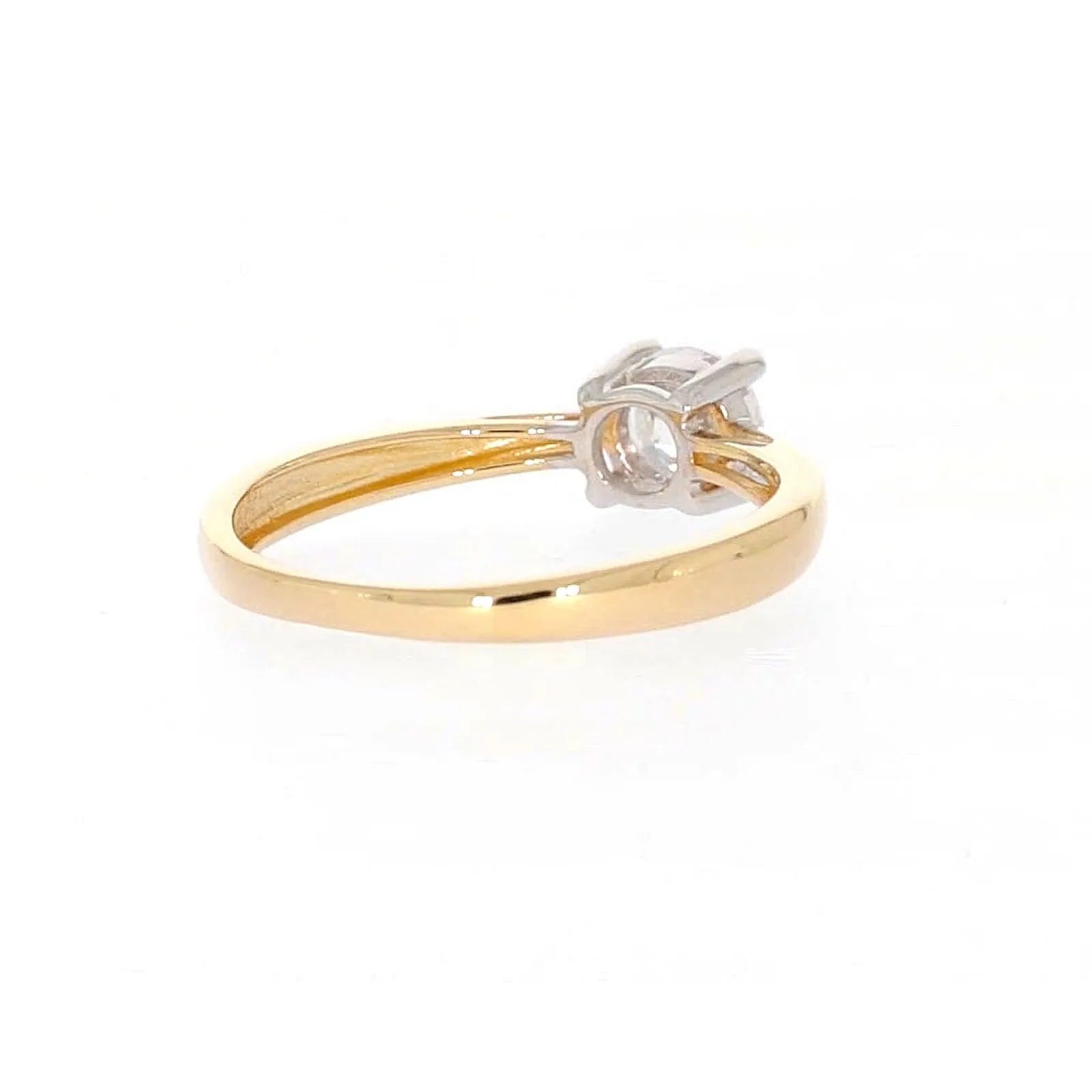 HUSH 9ct Two Tone Gold Round Brilliant Cut with 1/2 CARAT of Diamond Simulants Ring