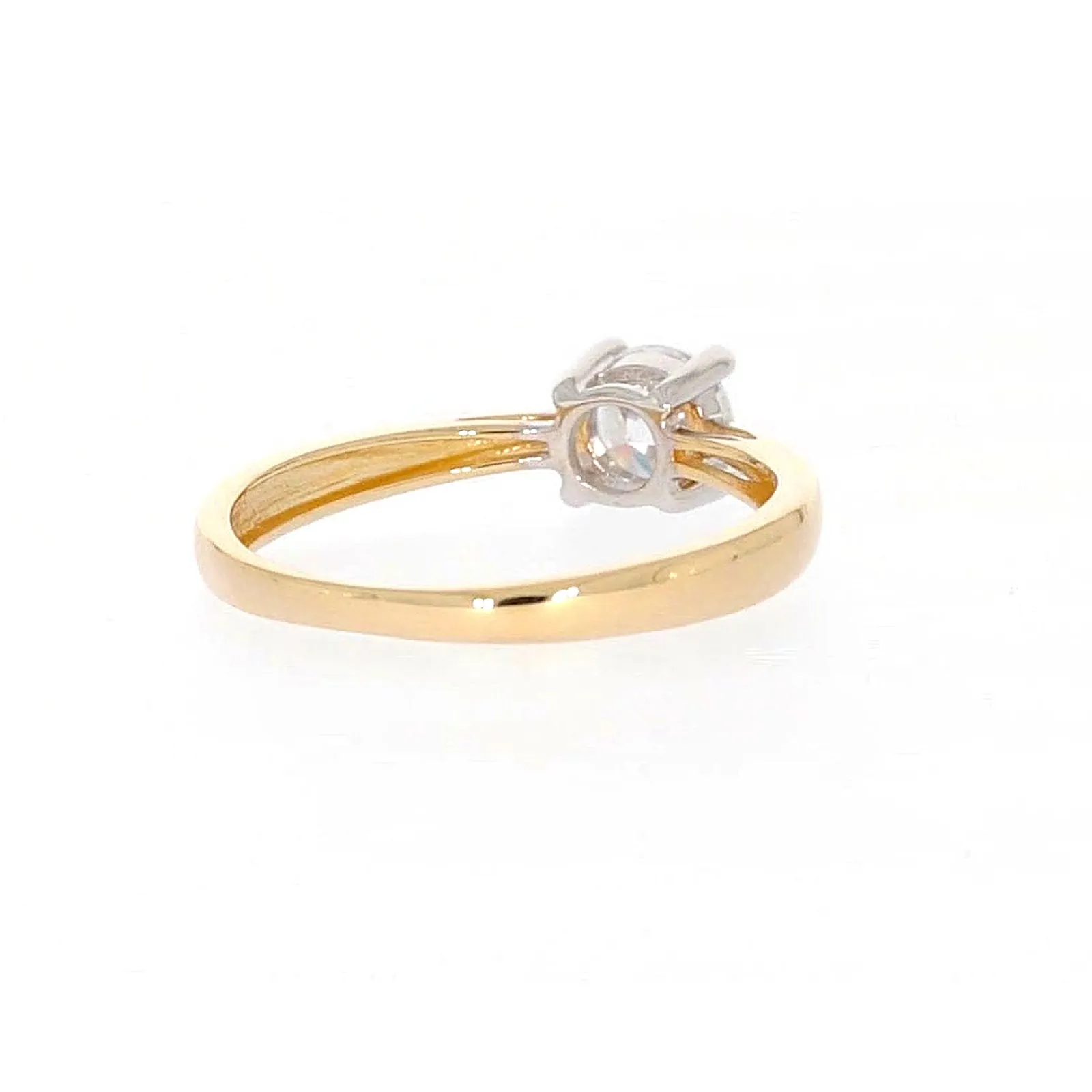 HUSH 9ct Two Tone Gold Round Brilliant Cut with 1/2 CARAT of Diamond Simulants Ring