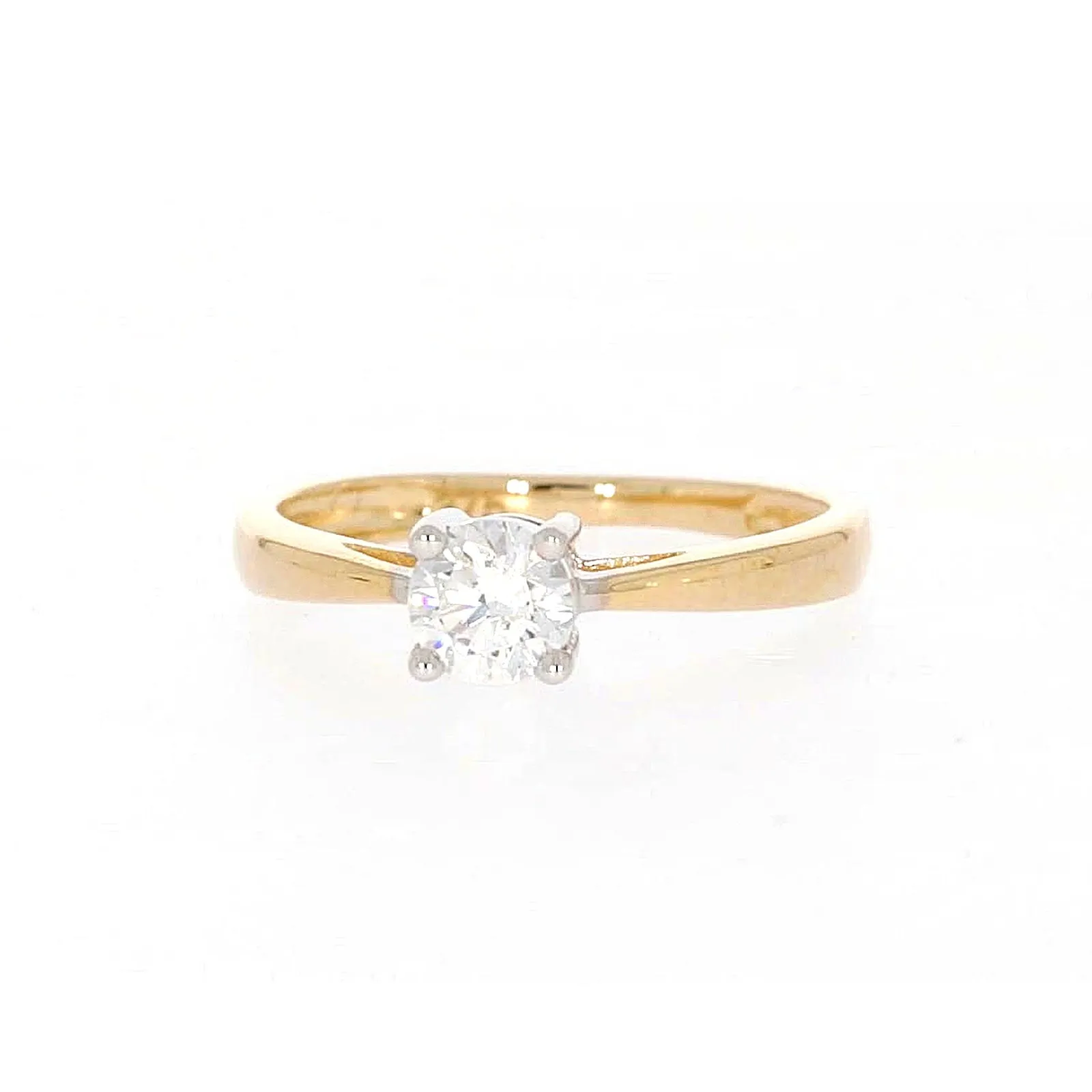 HUSH 9ct Two Tone Gold Round Brilliant Cut with 1/2 CARAT of Diamond Simulants Ring