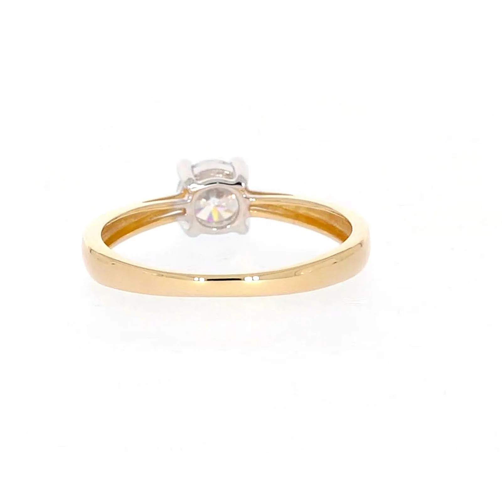 HUSH 9ct Two Tone Gold Round Brilliant Cut with 1/2 CARAT of Diamond Simulants Ring