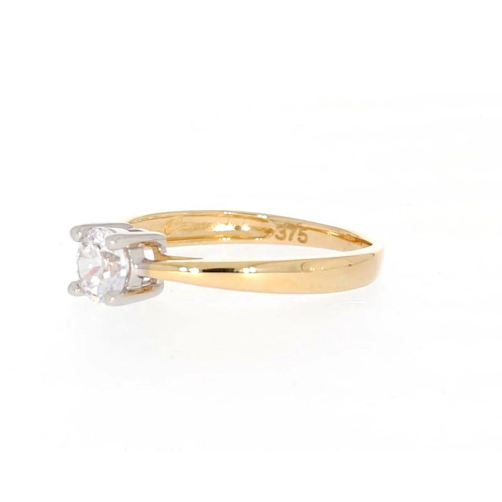 HUSH 9ct Two Tone Gold Round Brilliant Cut with 1/2 CARAT of Diamond Simulants Ring