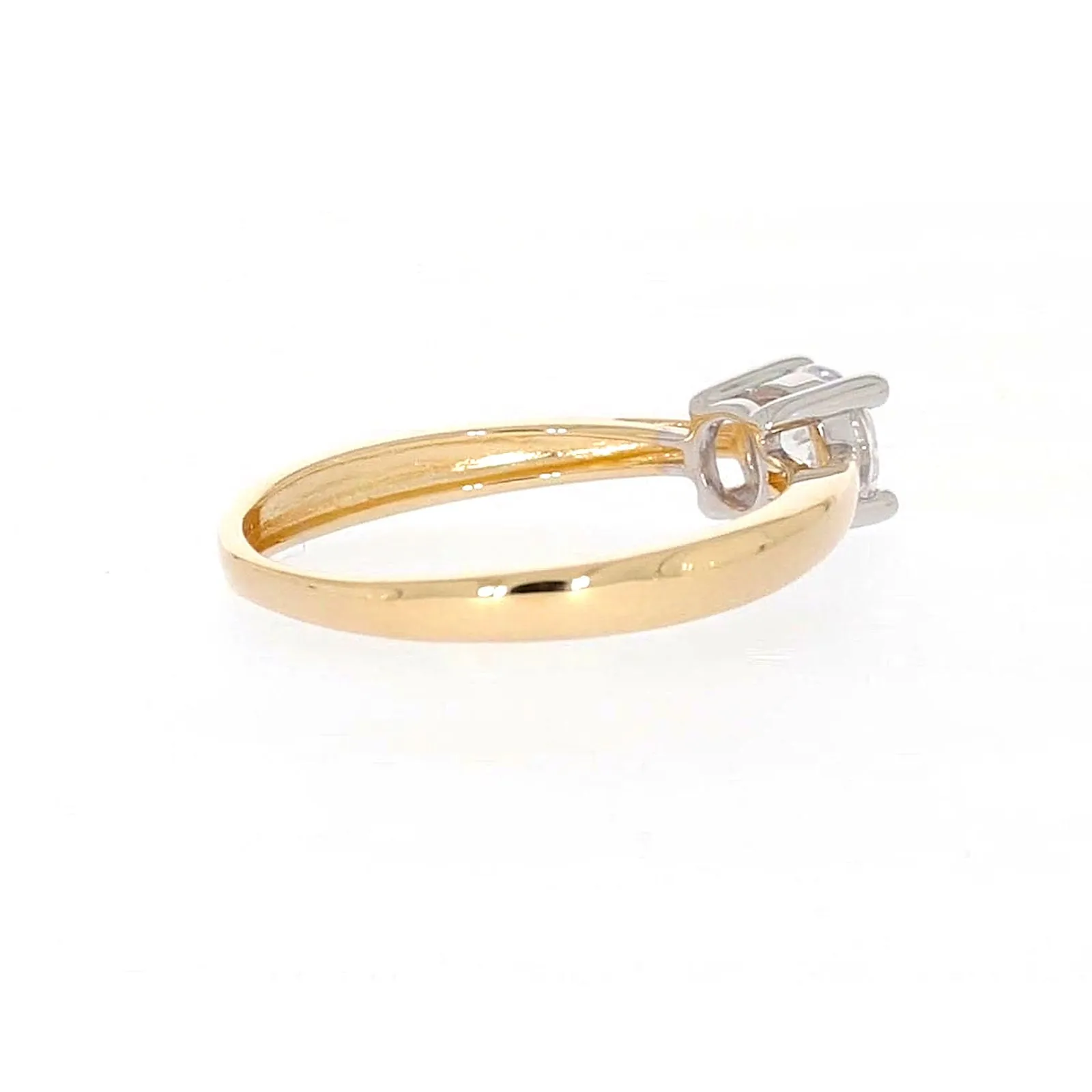 HUSH 9ct Two Tone Gold Round Brilliant Cut with 1/2 CARAT of Diamond Simulants Ring