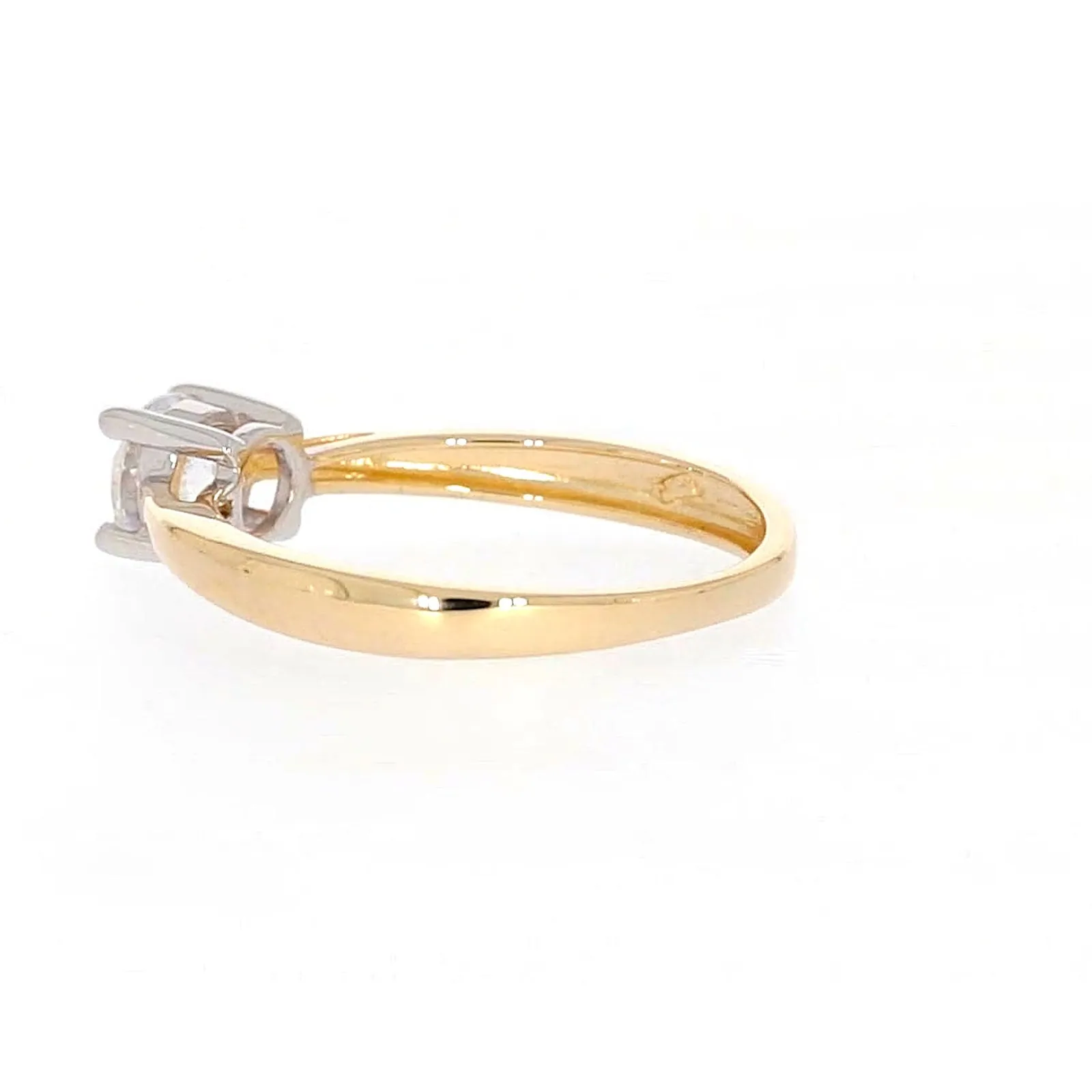 HUSH 9ct Two Tone Gold Round Brilliant Cut with 1/2 CARAT of Diamond Simulants Ring