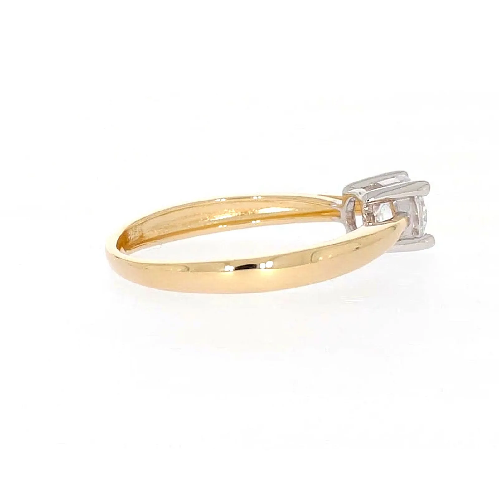 HUSH 9ct Two Tone Gold Round Brilliant Cut with 1/2 CARAT of Diamond Simulants Ring