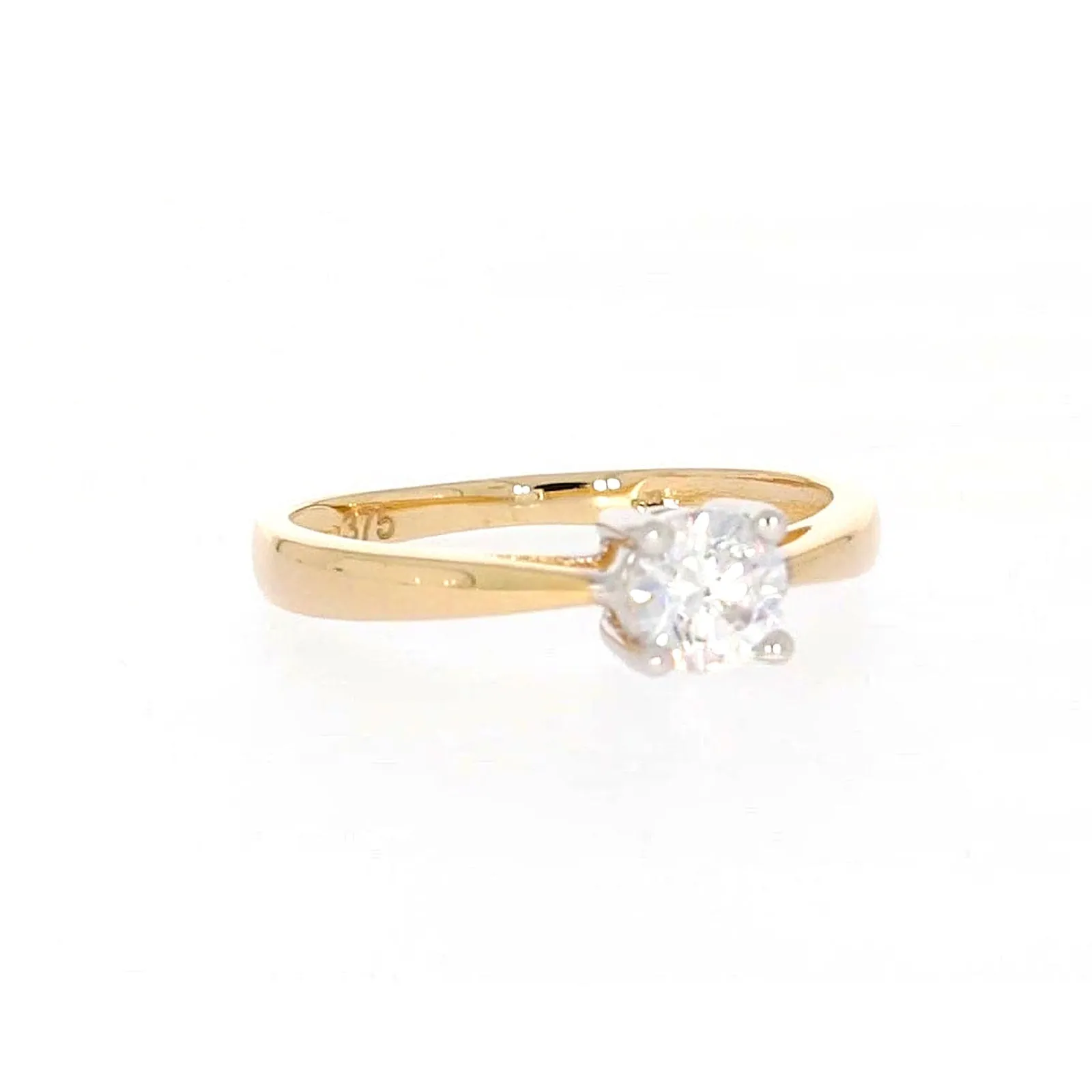 HUSH 9ct Two Tone Gold Round Brilliant Cut with 1/2 CARAT of Diamond Simulants Ring