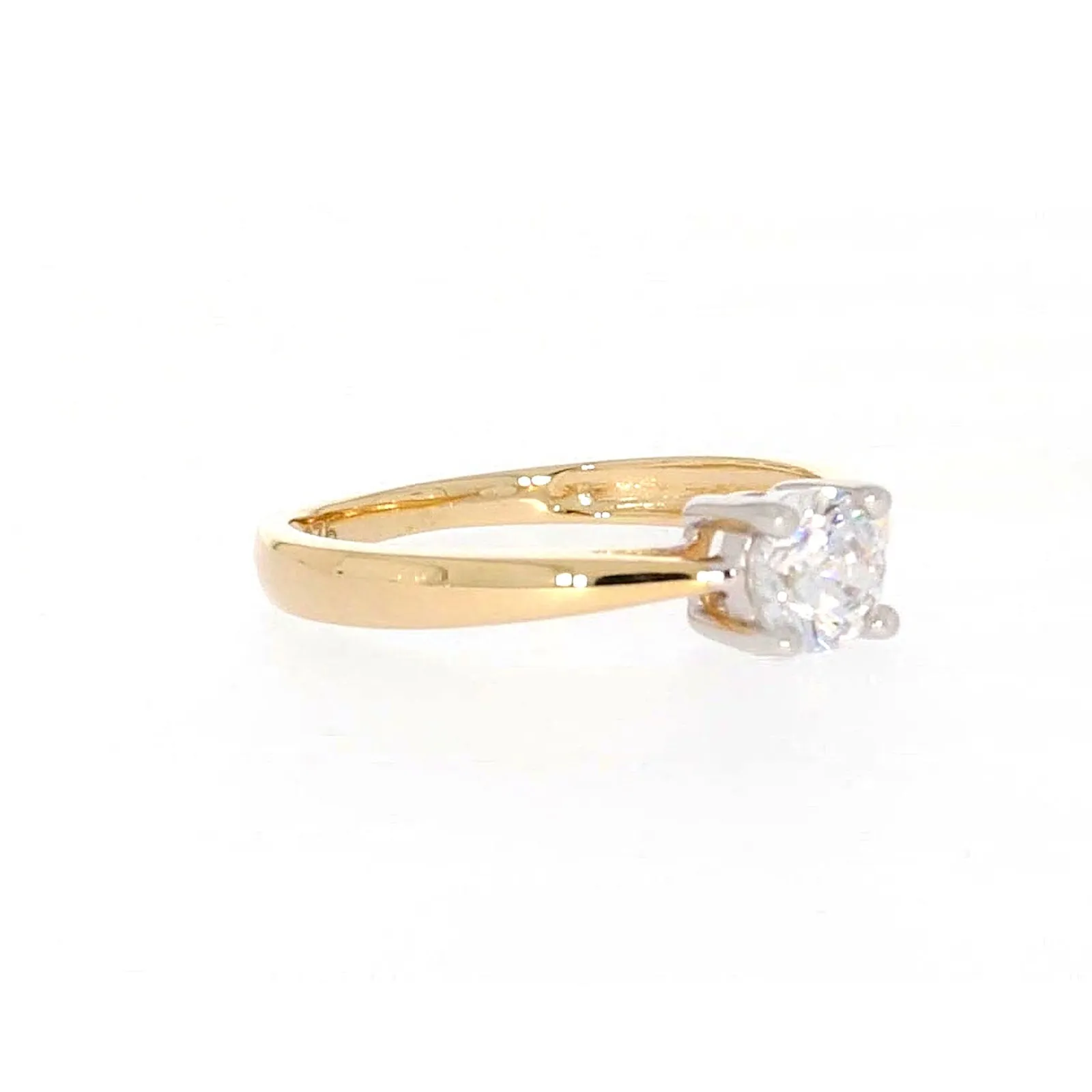 HUSH 9ct Two Tone Gold Round Brilliant Cut with 1/2 CARAT of Diamond Simulants Ring