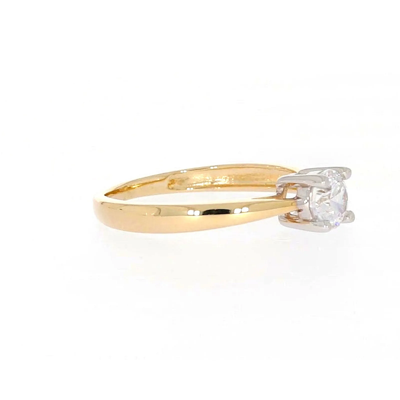 HUSH 9ct Two Tone Gold Round Brilliant Cut with 1/2 CARAT of Diamond Simulants Ring