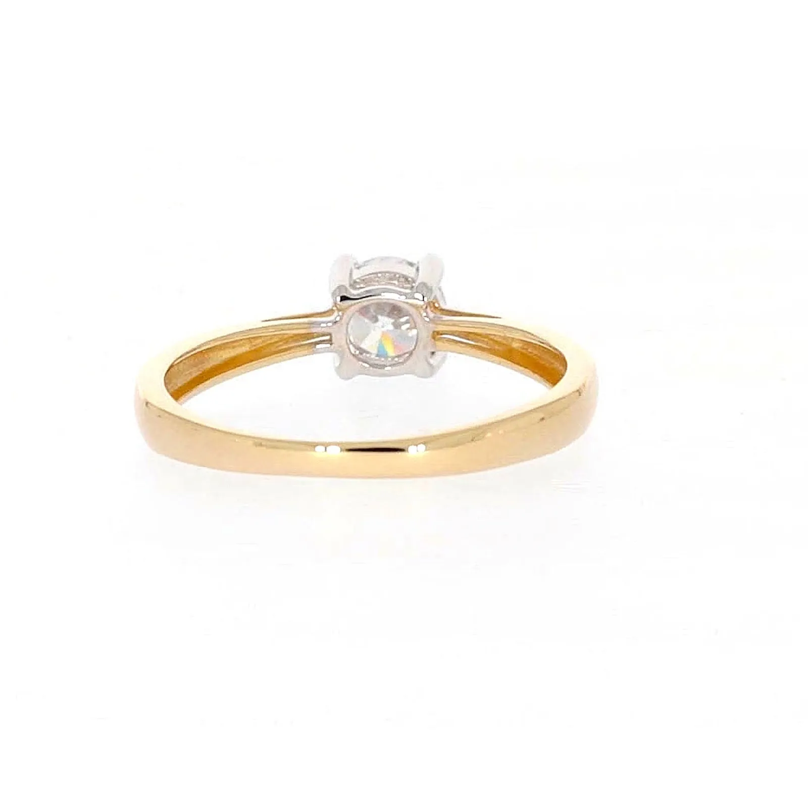 HUSH 9ct Two Tone Gold Round Brilliant Cut with 1/2 CARAT of Diamond Simulants Ring