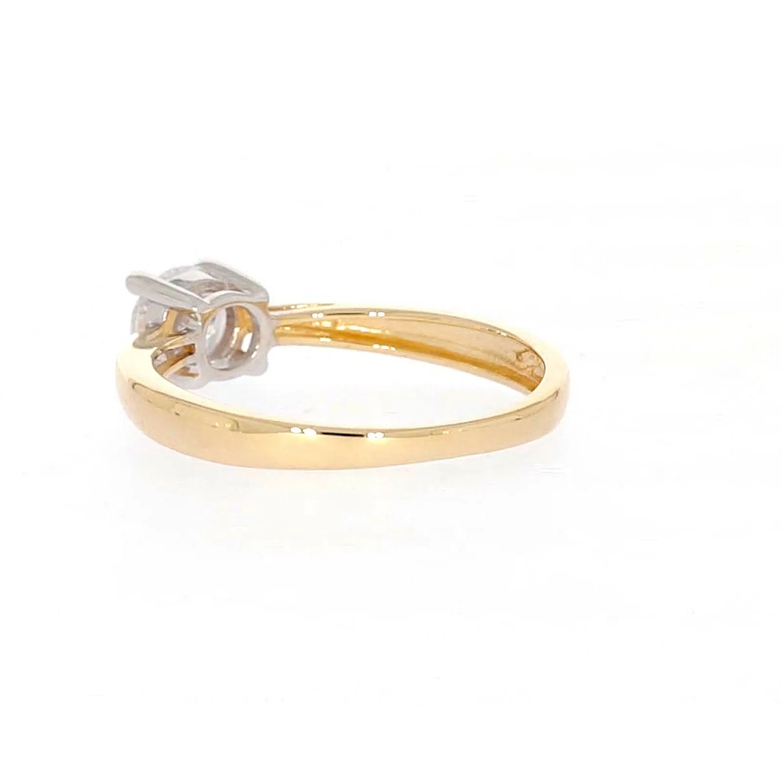 HUSH 9ct Two Tone Gold Round Brilliant Cut with 1/2 CARAT of Diamond Simulants Ring