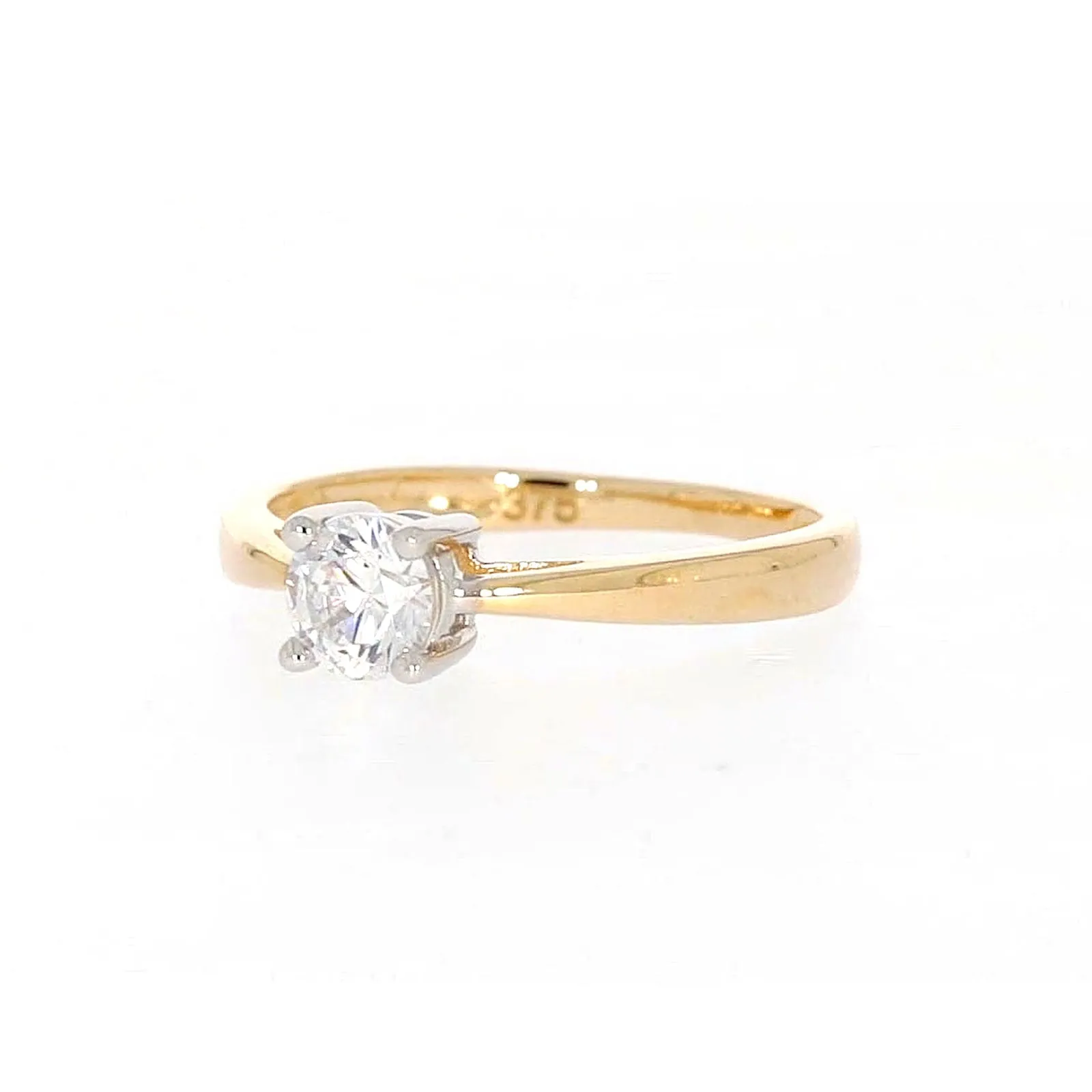 HUSH 9ct Two Tone Gold Round Brilliant Cut with 1/2 CARAT of Diamond Simulants Ring