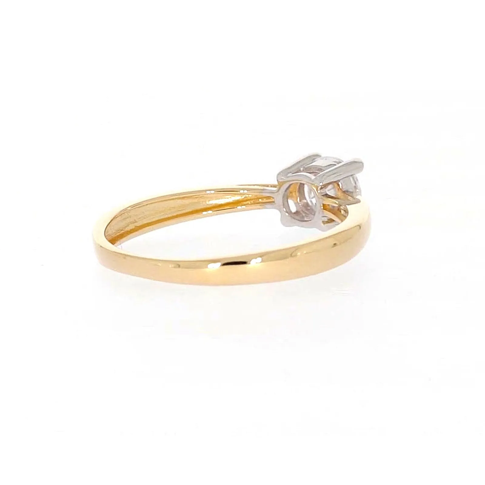 HUSH 9ct Two Tone Gold Round Brilliant Cut with 1/2 CARAT of Diamond Simulants Ring