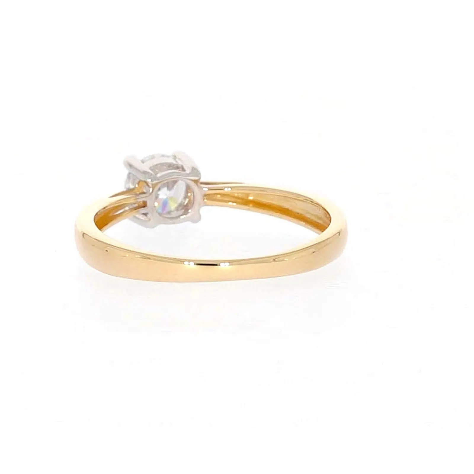 HUSH 9ct Two Tone Gold Round Brilliant Cut with 1/2 CARAT of Diamond Simulants Ring