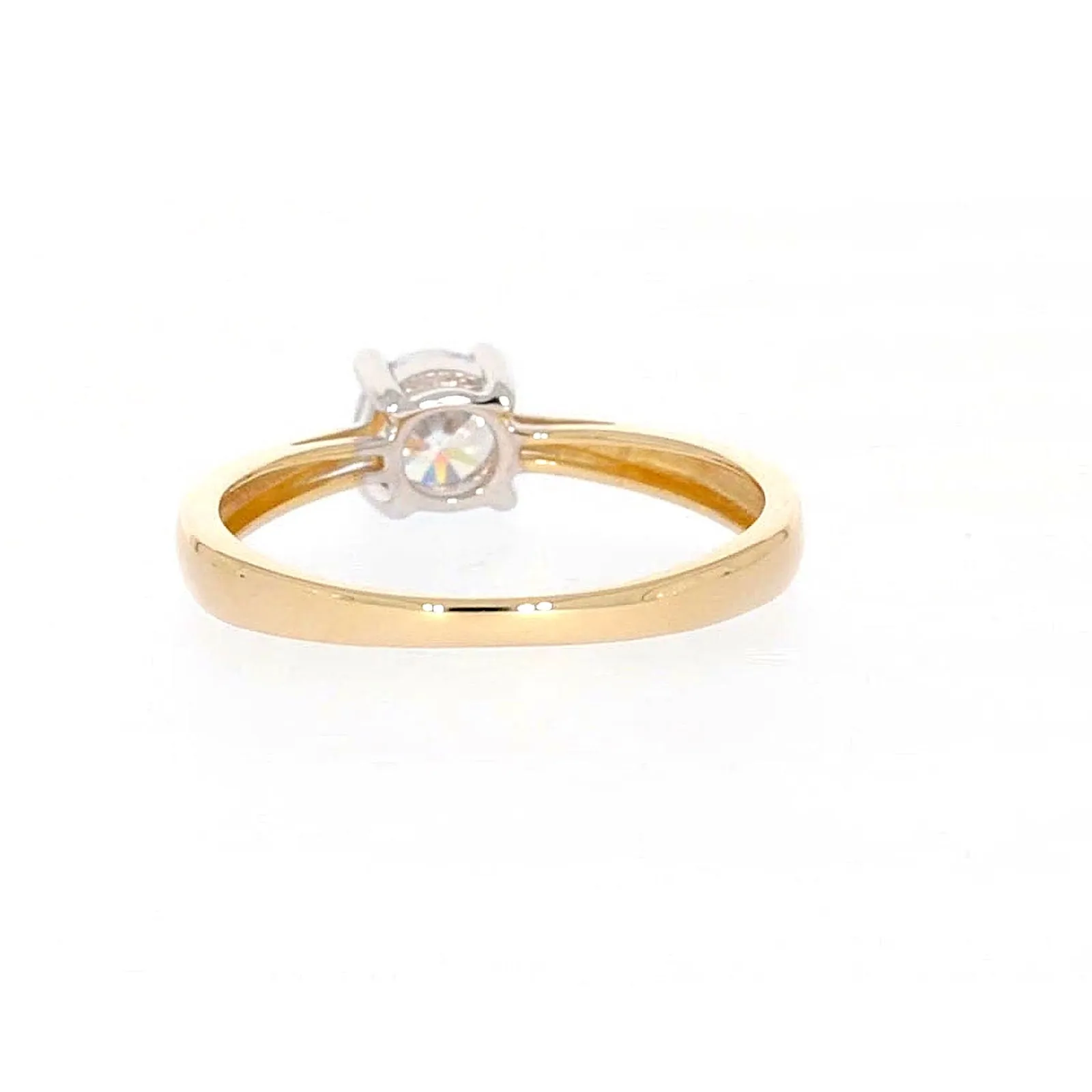 HUSH 9ct Two Tone Gold Round Brilliant Cut with 1/2 CARAT of Diamond Simulants Ring