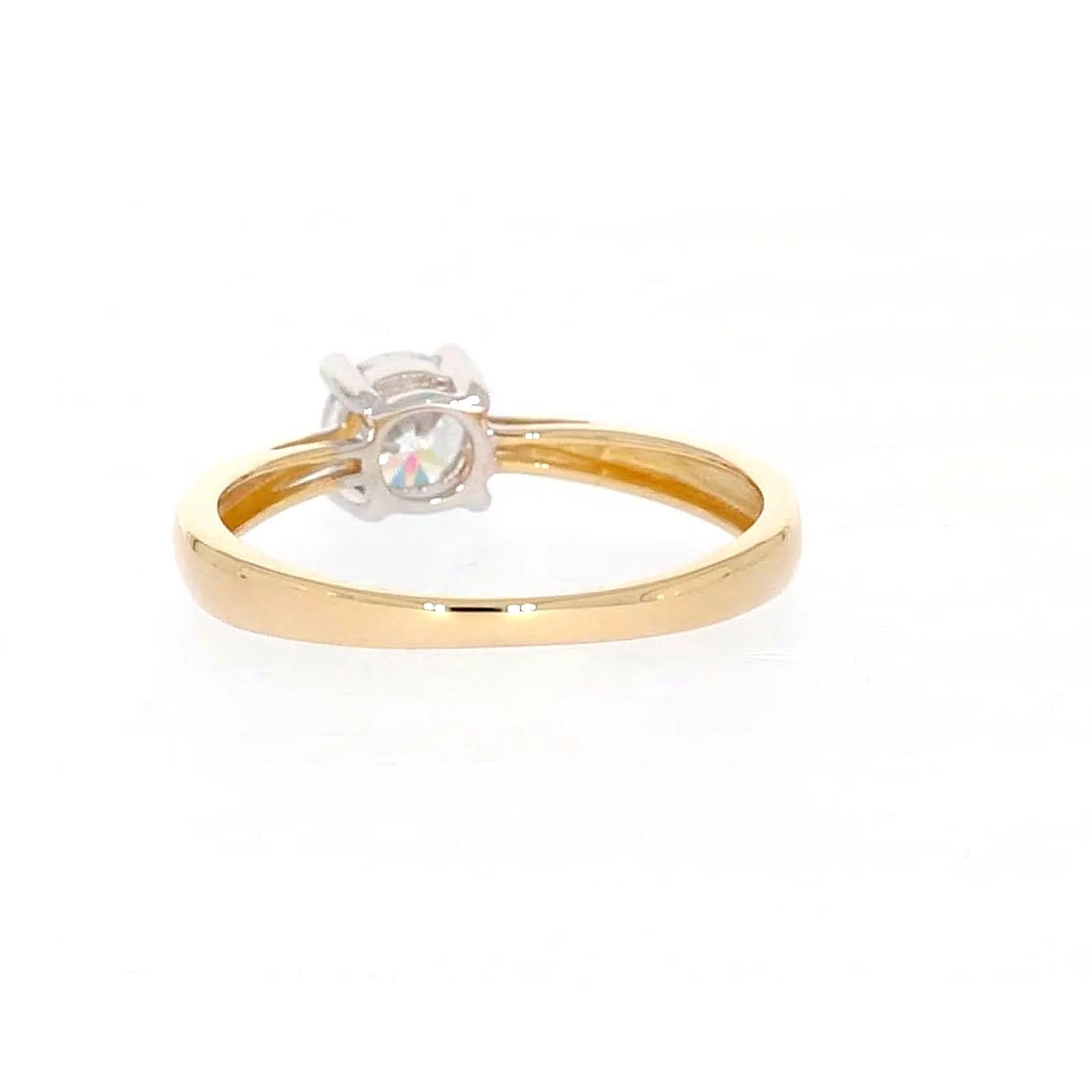 HUSH 9ct Two Tone Gold Round Brilliant Cut with 1/2 CARAT of Diamond Simulants Ring