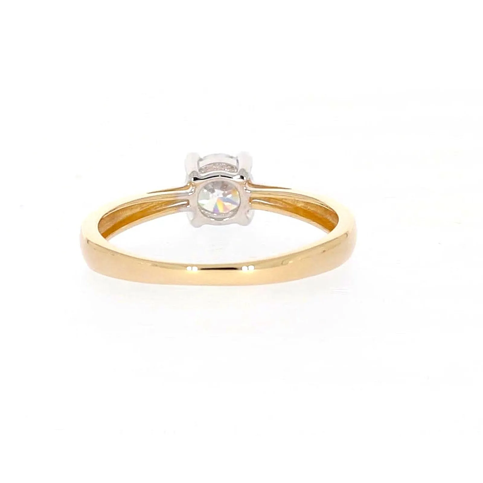 HUSH 9ct Two Tone Gold Round Brilliant Cut with 1/2 CARAT of Diamond Simulants Ring