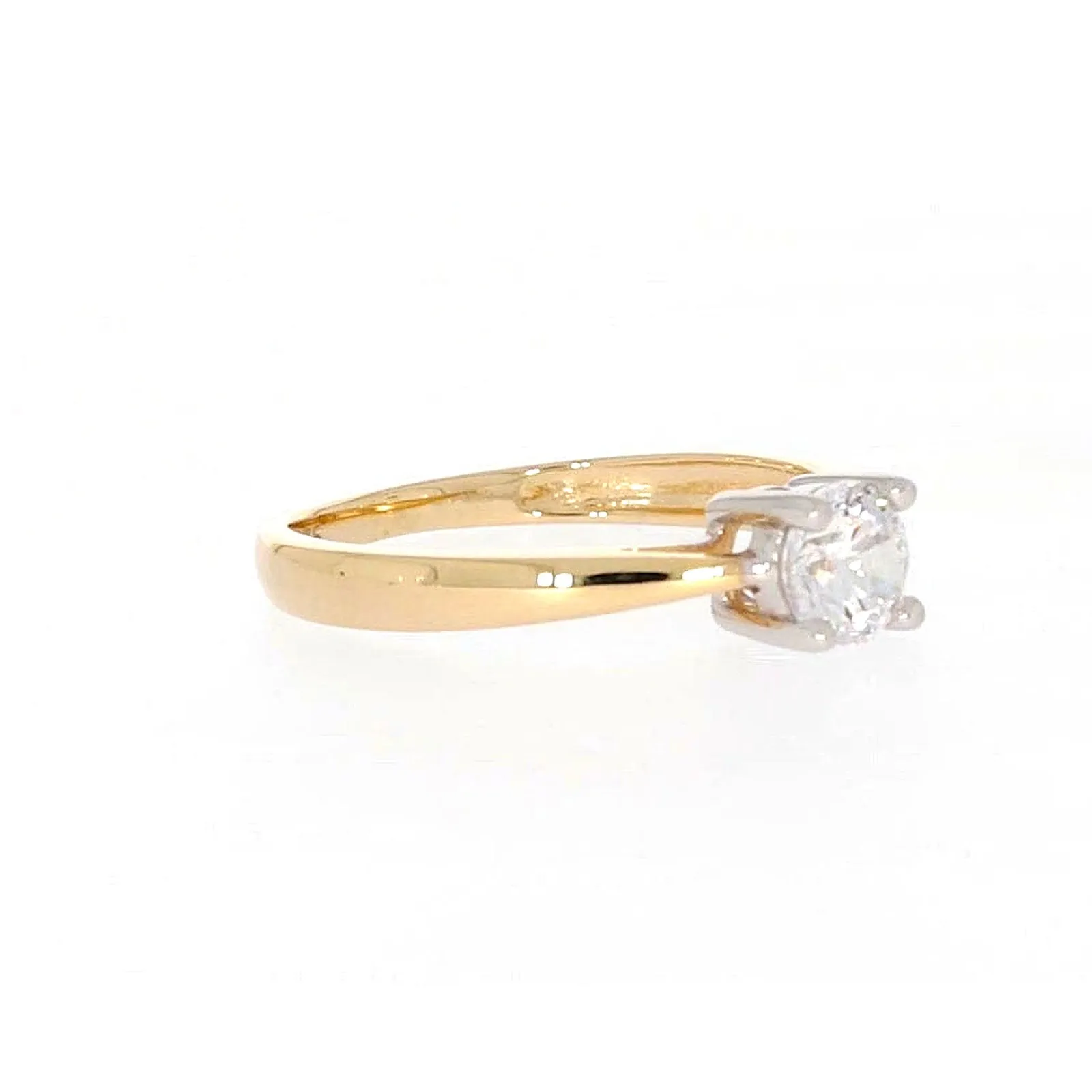 HUSH 9ct Two Tone Gold Round Brilliant Cut with 1/2 CARAT of Diamond Simulants Ring