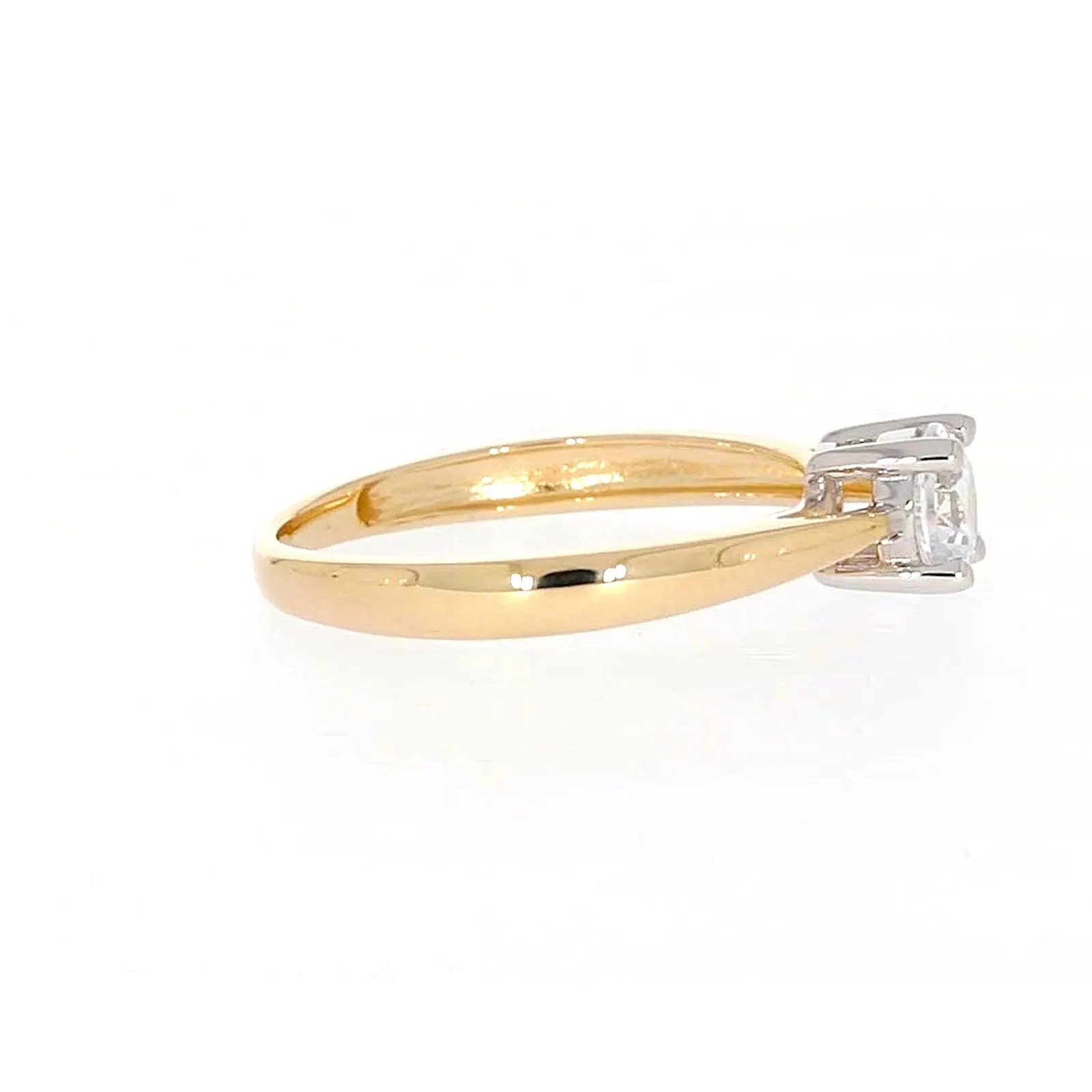 HUSH 9ct Two Tone Gold Round Brilliant Cut with 1/2 CARAT of Diamond Simulants Ring