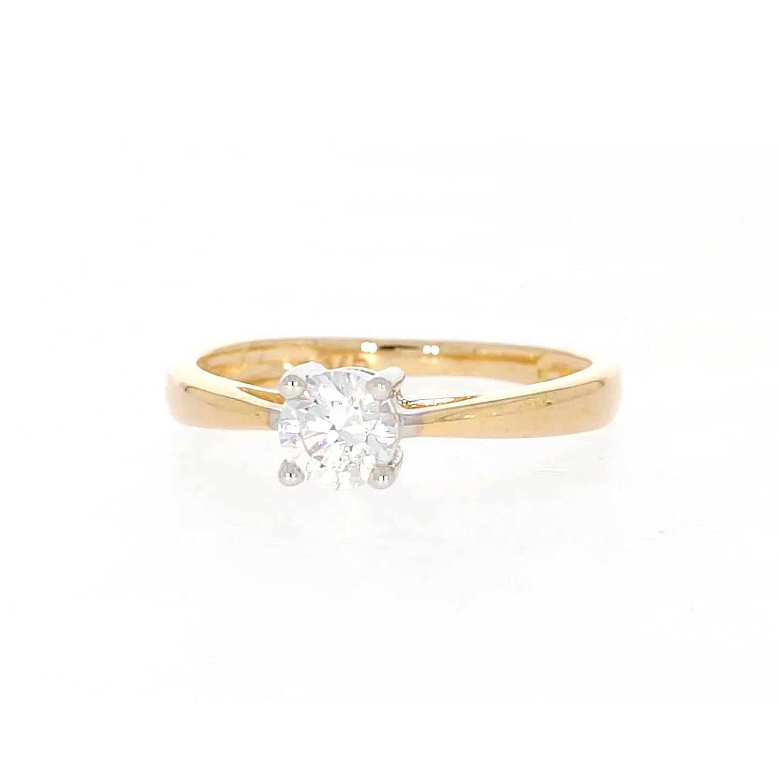 HUSH 9ct Two Tone Gold Round Brilliant Cut with 1/2 CARAT of Diamond Simulants Ring