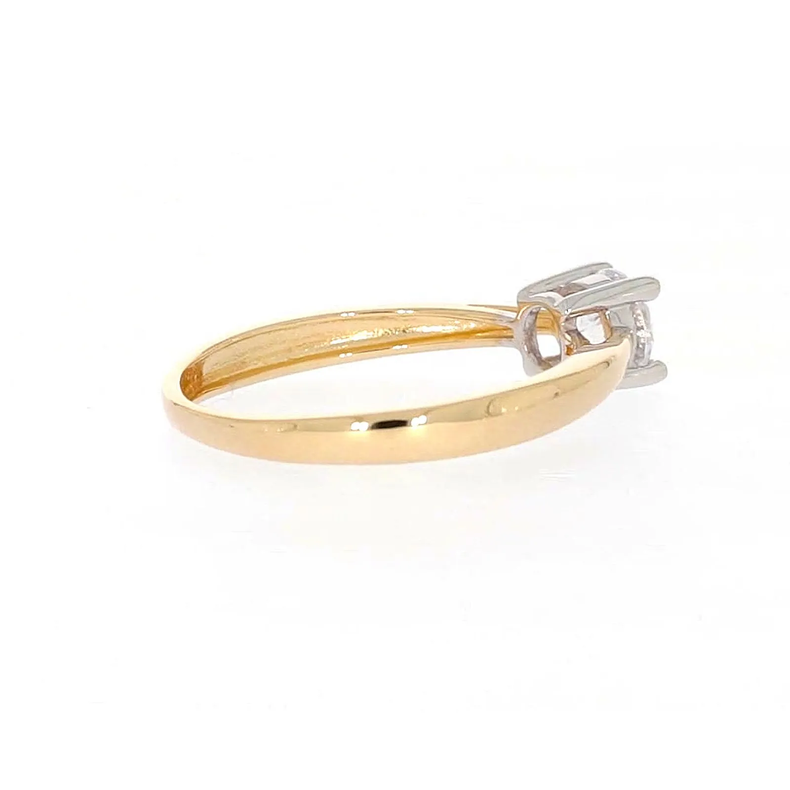 HUSH 9ct Two Tone Gold Round Brilliant Cut with 1/2 CARAT of Diamond Simulants Ring