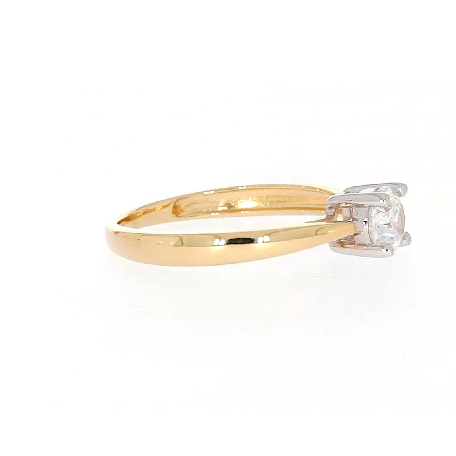 HUSH 9ct Two Tone Gold Round Brilliant Cut with 1/2 CARAT of Diamond Simulants Ring