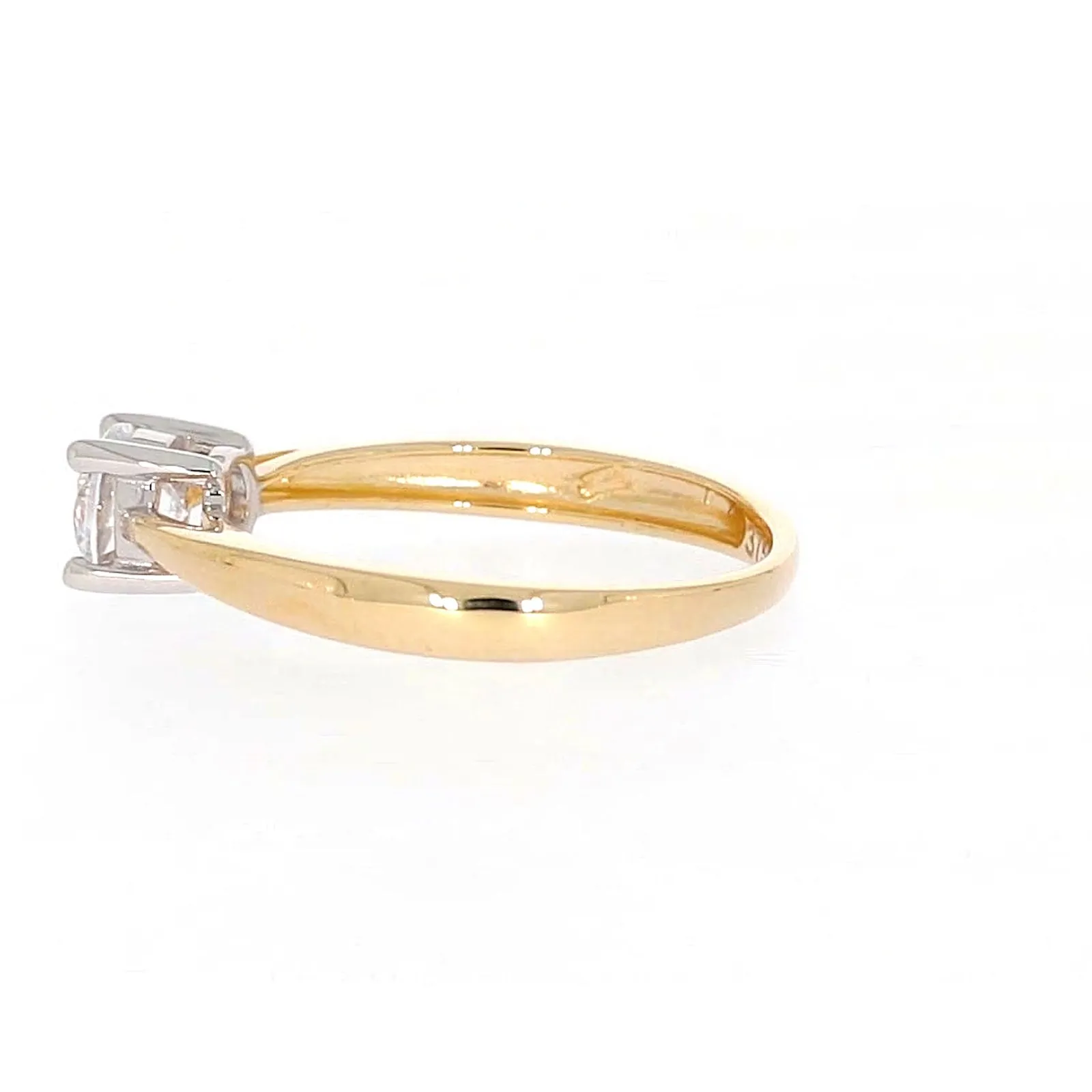 HUSH 9ct Two Tone Gold Round Brilliant Cut with 1/2 CARAT of Diamond Simulants Ring