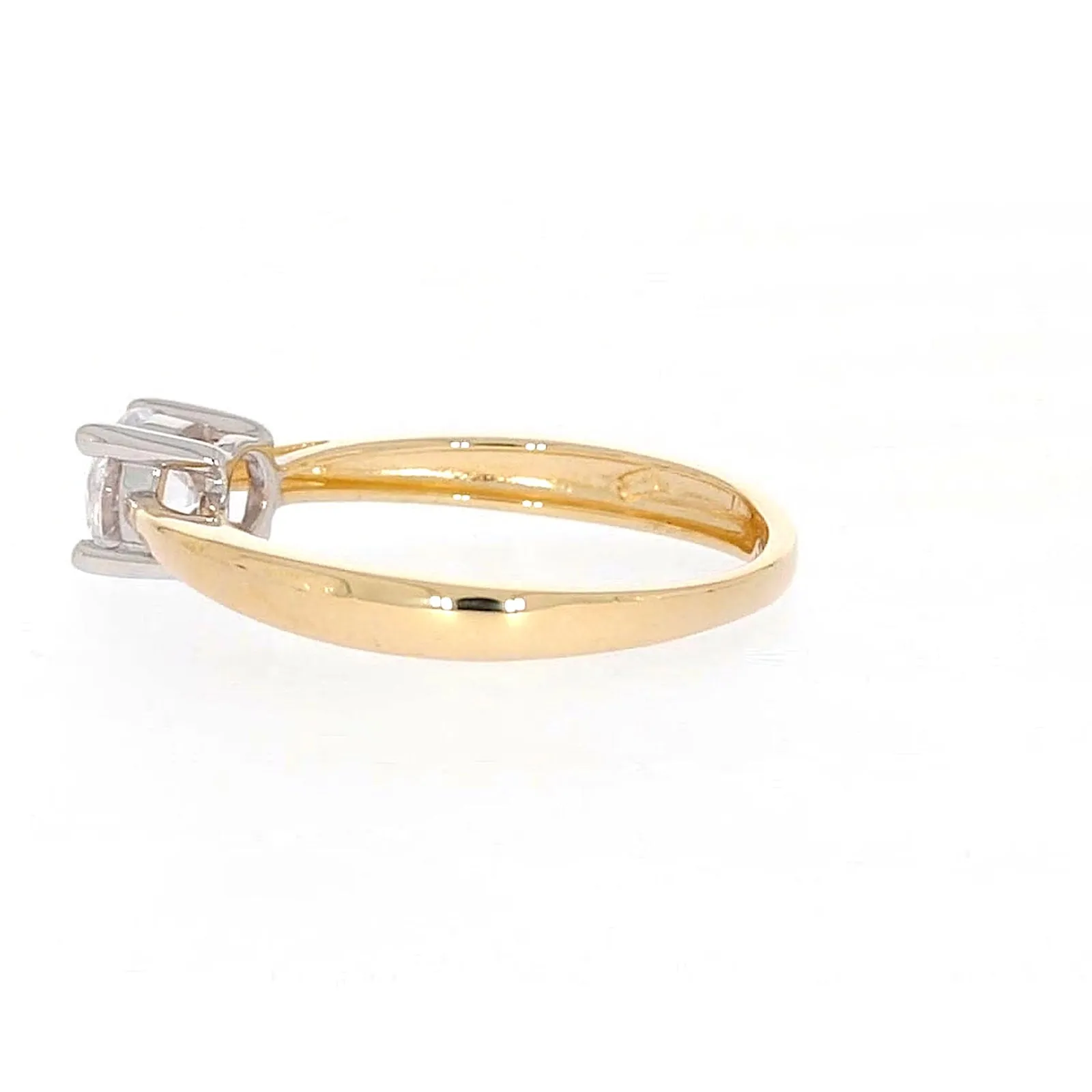 HUSH 9ct Two Tone Gold Round Brilliant Cut with 1/2 CARAT of Diamond Simulants Ring