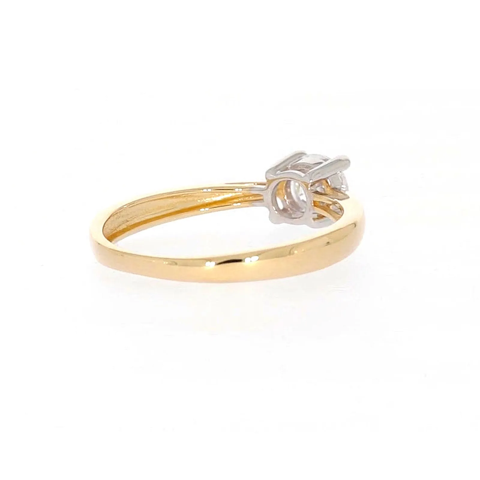 HUSH 9ct Two Tone Gold Round Brilliant Cut with 1/2 CARAT of Diamond Simulants Ring