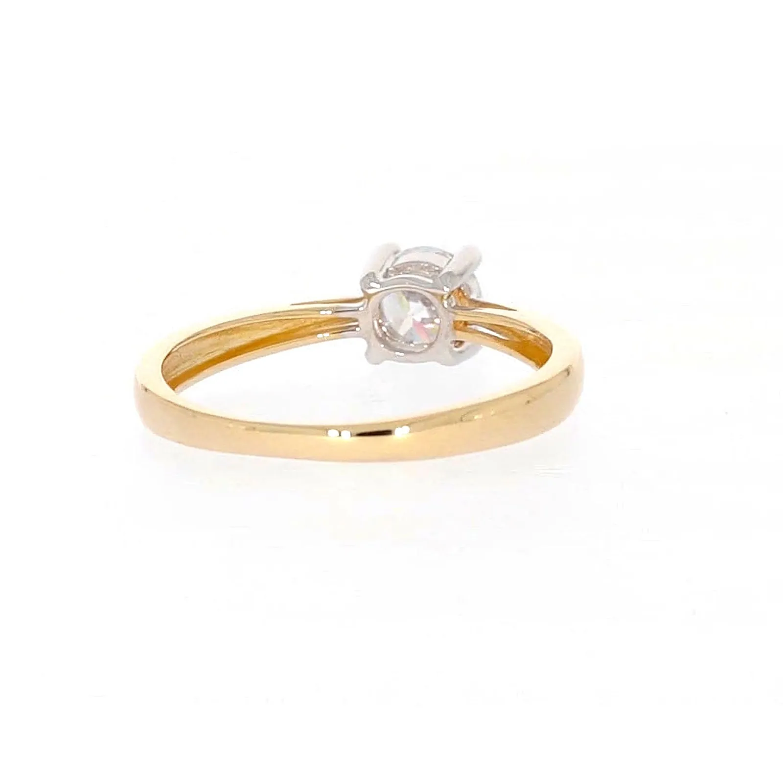 HUSH 9ct Two Tone Gold Round Brilliant Cut with 1/2 CARAT of Diamond Simulants Ring