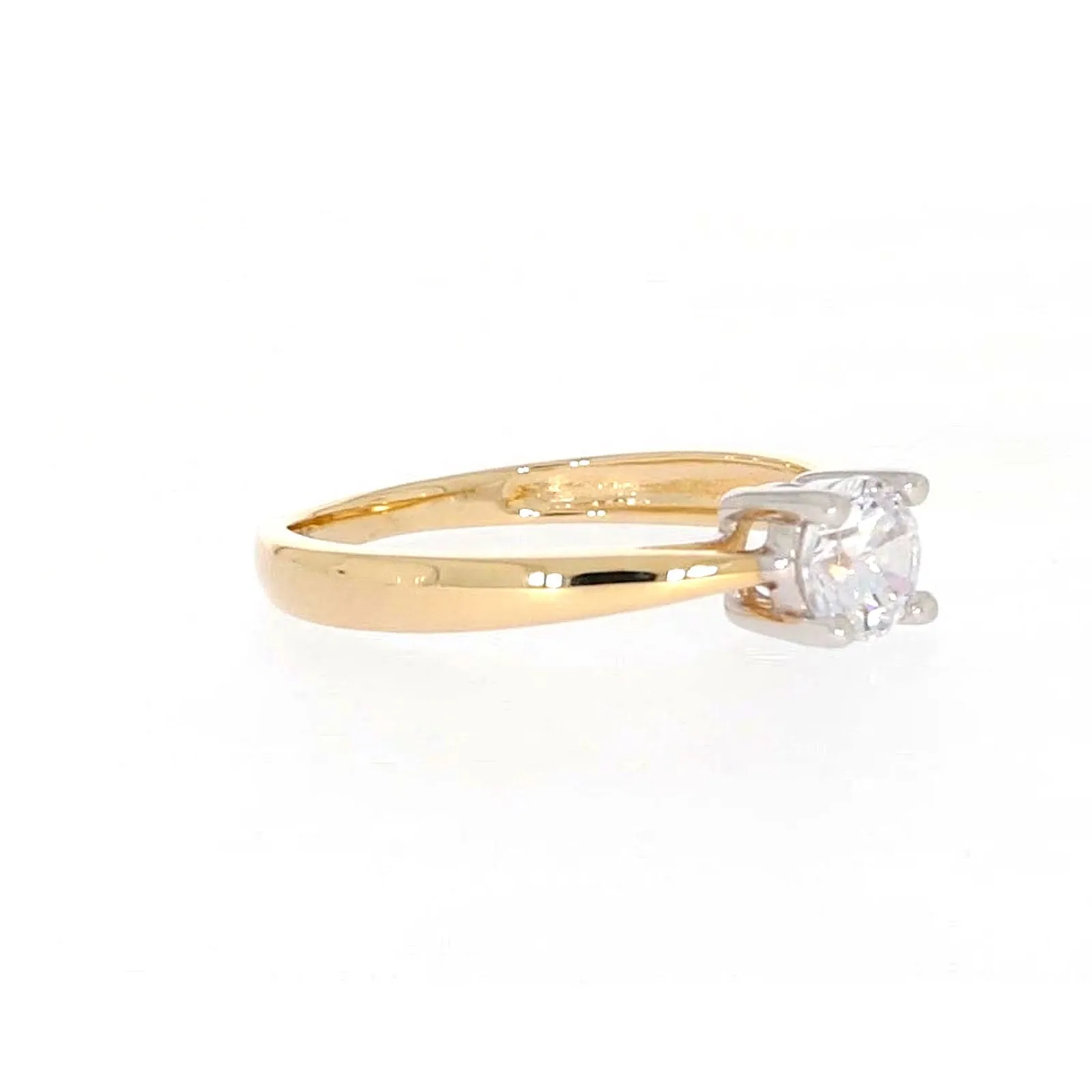 HUSH 9ct Two Tone Gold Round Brilliant Cut with 1/2 CARAT of Diamond Simulants Ring