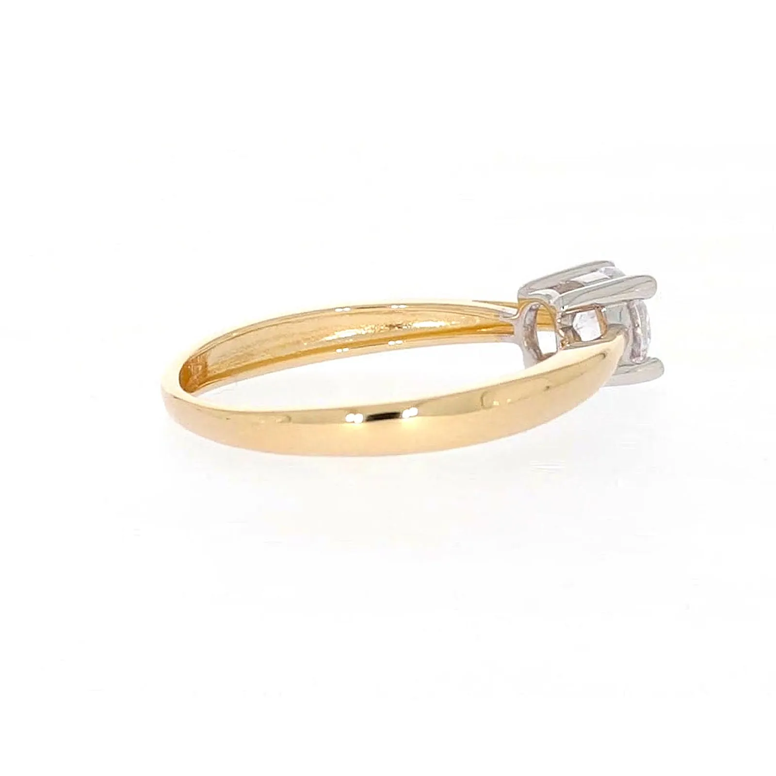 HUSH 9ct Two Tone Gold Round Brilliant Cut with 1/2 CARAT of Diamond Simulants Ring