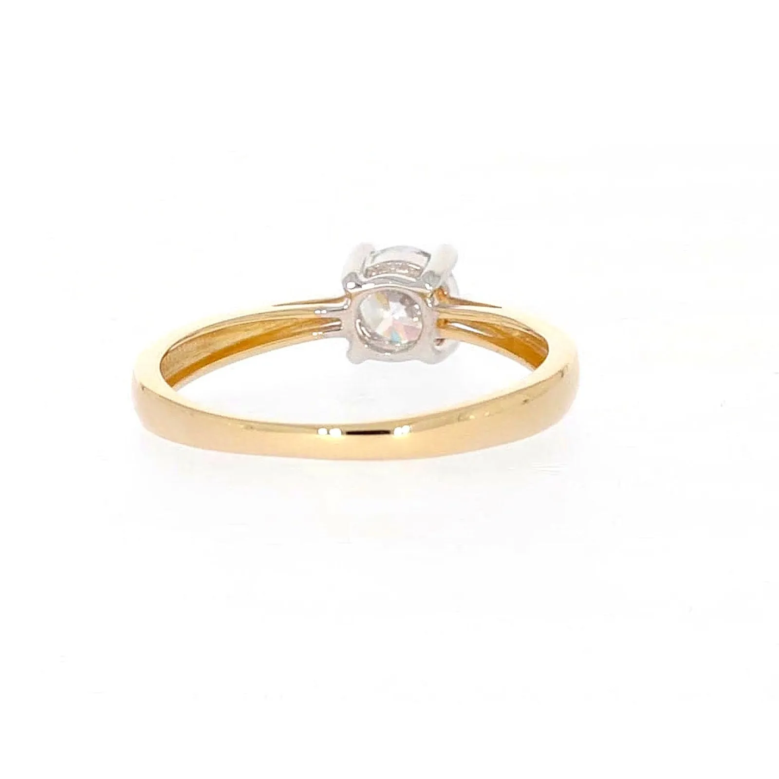 HUSH 9ct Two Tone Gold Round Brilliant Cut with 1/2 CARAT of Diamond Simulants Ring