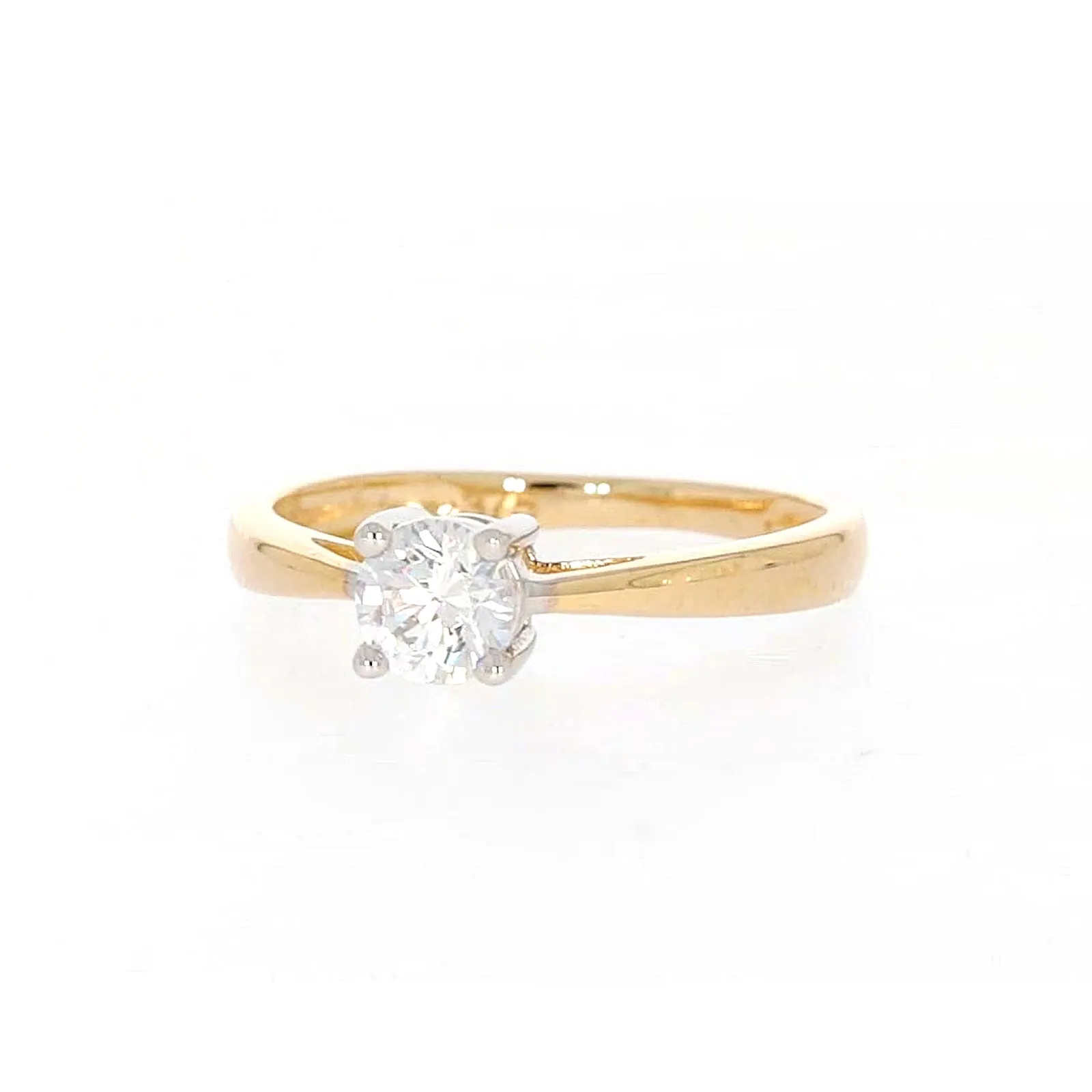 HUSH 9ct Two Tone Gold Round Brilliant Cut with 1/2 CARAT of Diamond Simulants Ring