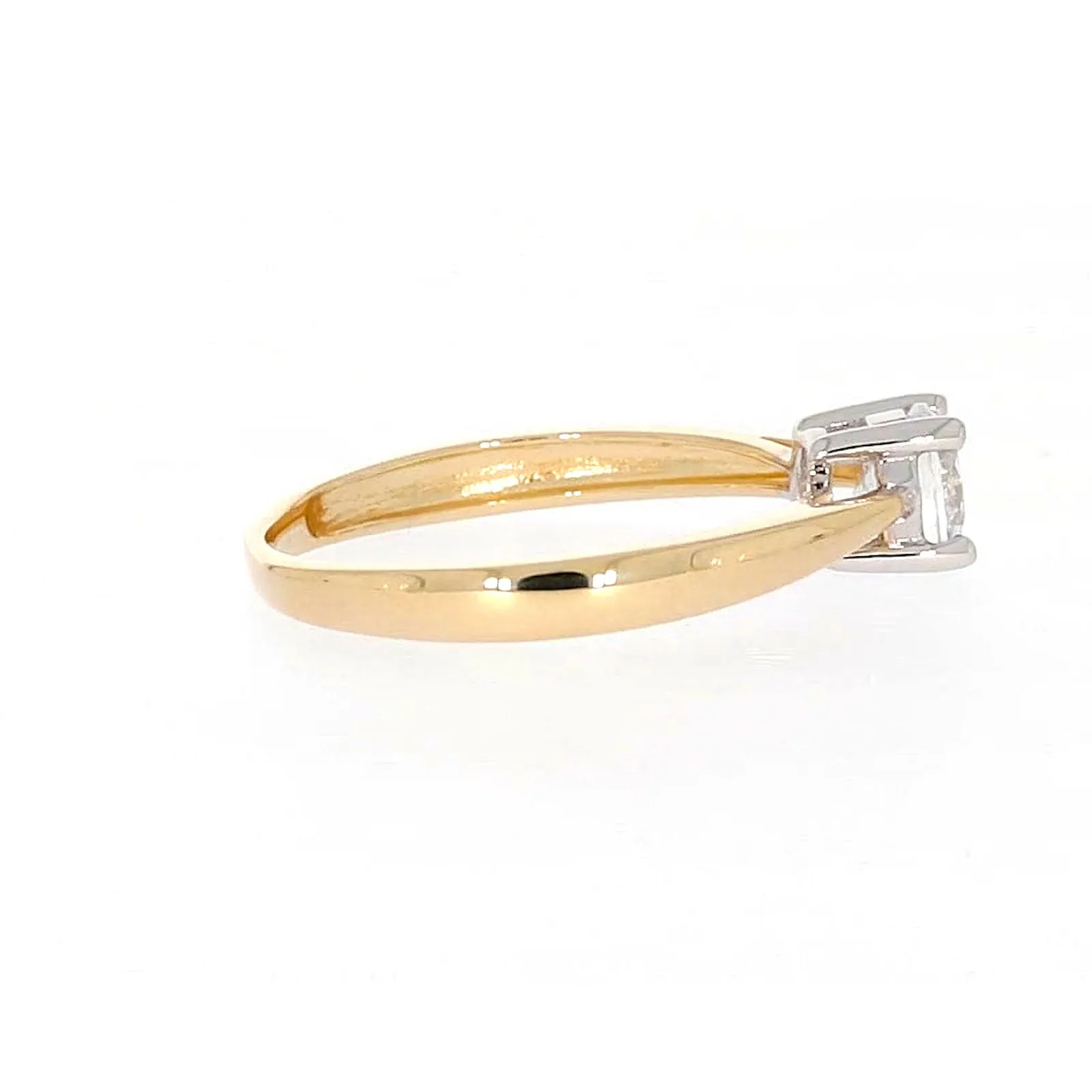 HUSH 9ct Two Tone Gold Round Brilliant Cut with 1/2 CARAT of Diamond Simulants Ring