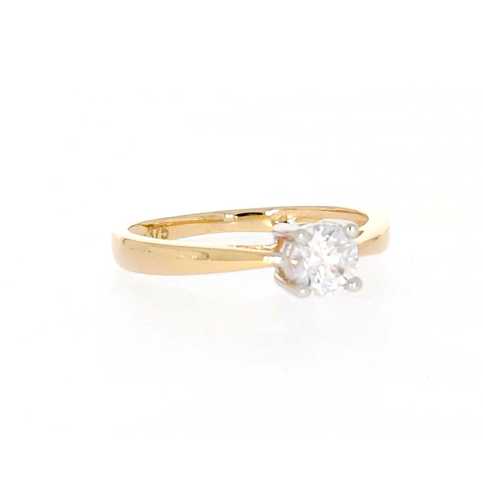 HUSH 9ct Two Tone Gold Round Brilliant Cut with 1/2 CARAT of Diamond Simulants Ring