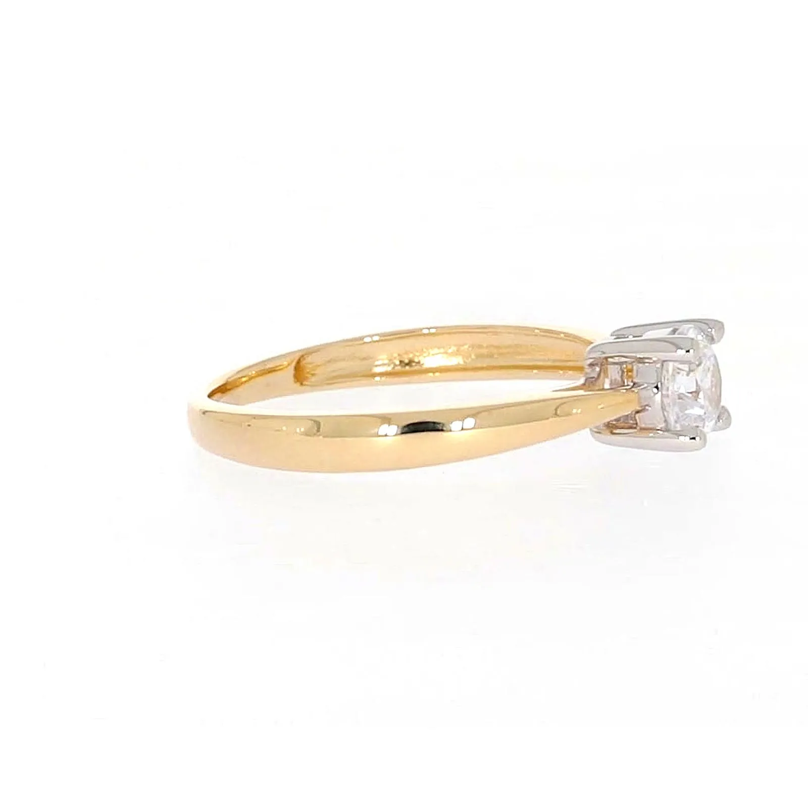 HUSH 9ct Two Tone Gold Round Brilliant Cut with 1/2 CARAT of Diamond Simulants Ring