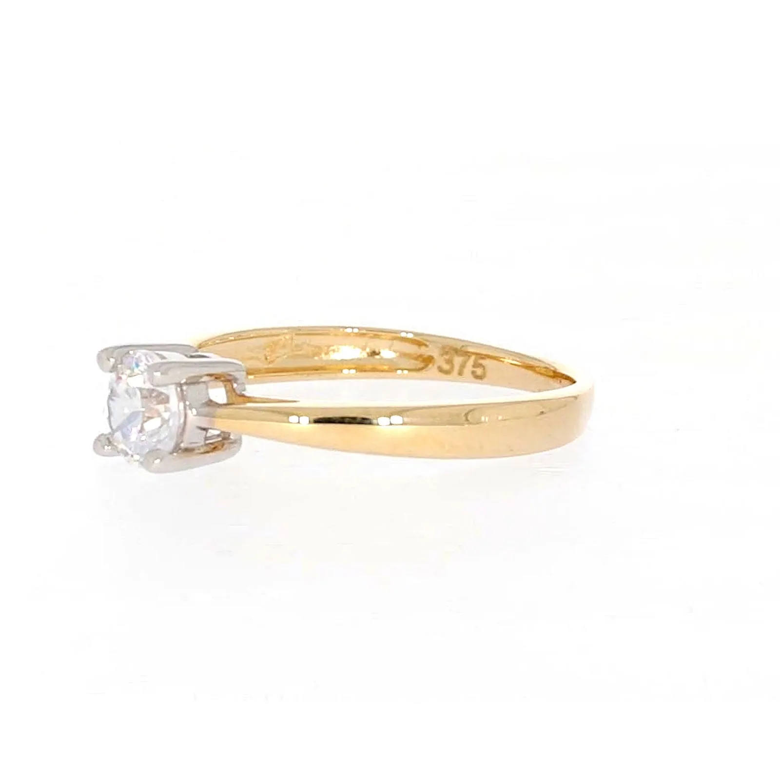 HUSH 9ct Two Tone Gold Round Brilliant Cut with 1/2 CARAT of Diamond Simulants Ring